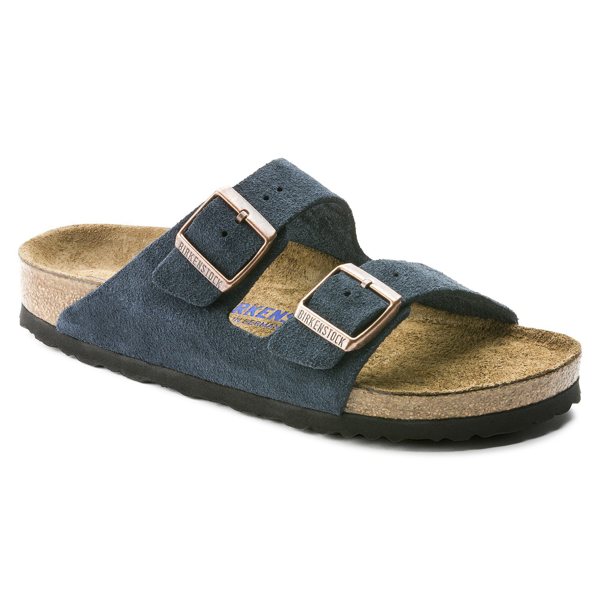 Arizona Soft Footbed Suede Leather Navy BIRKENSTOCK