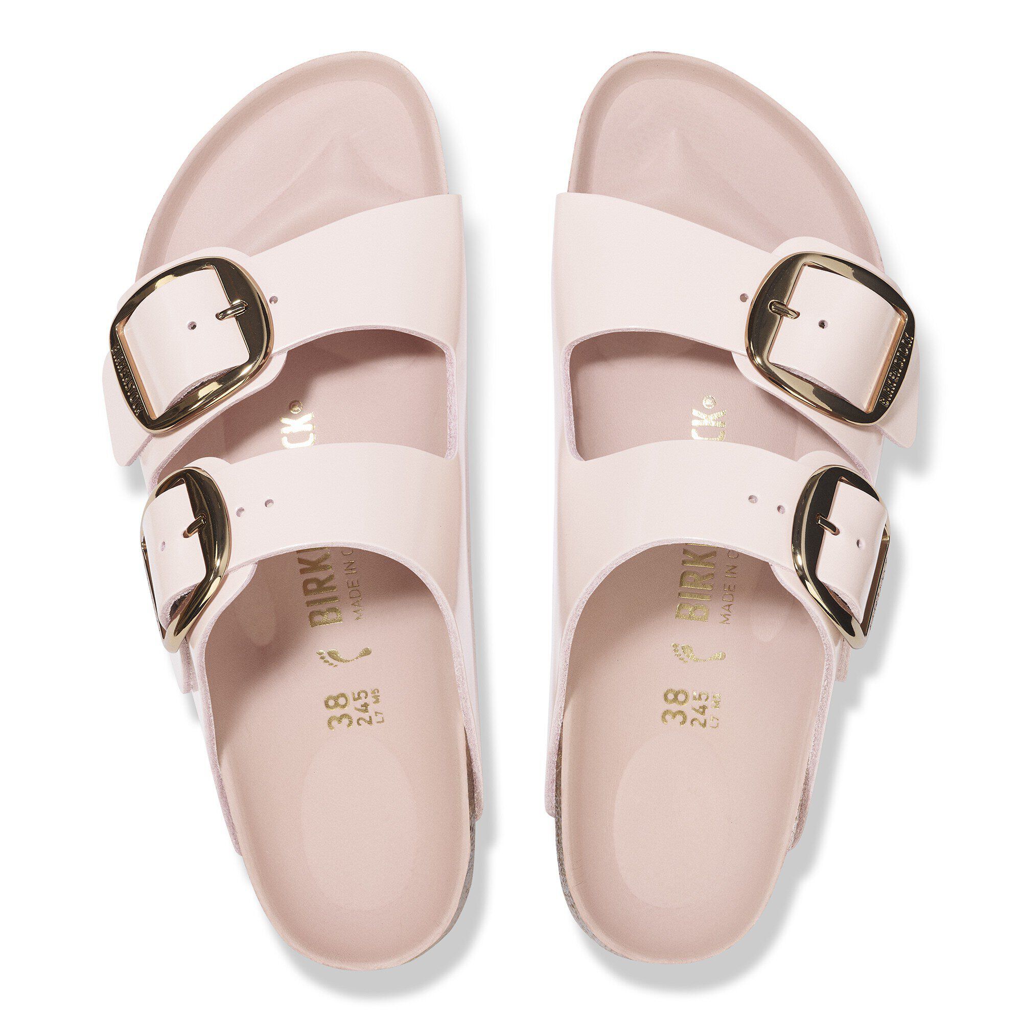 Arizona Big Buckle Natural Leather Patent High-Shine Light Arizona Big Buckle Natural Leather Patent High-Shine Light