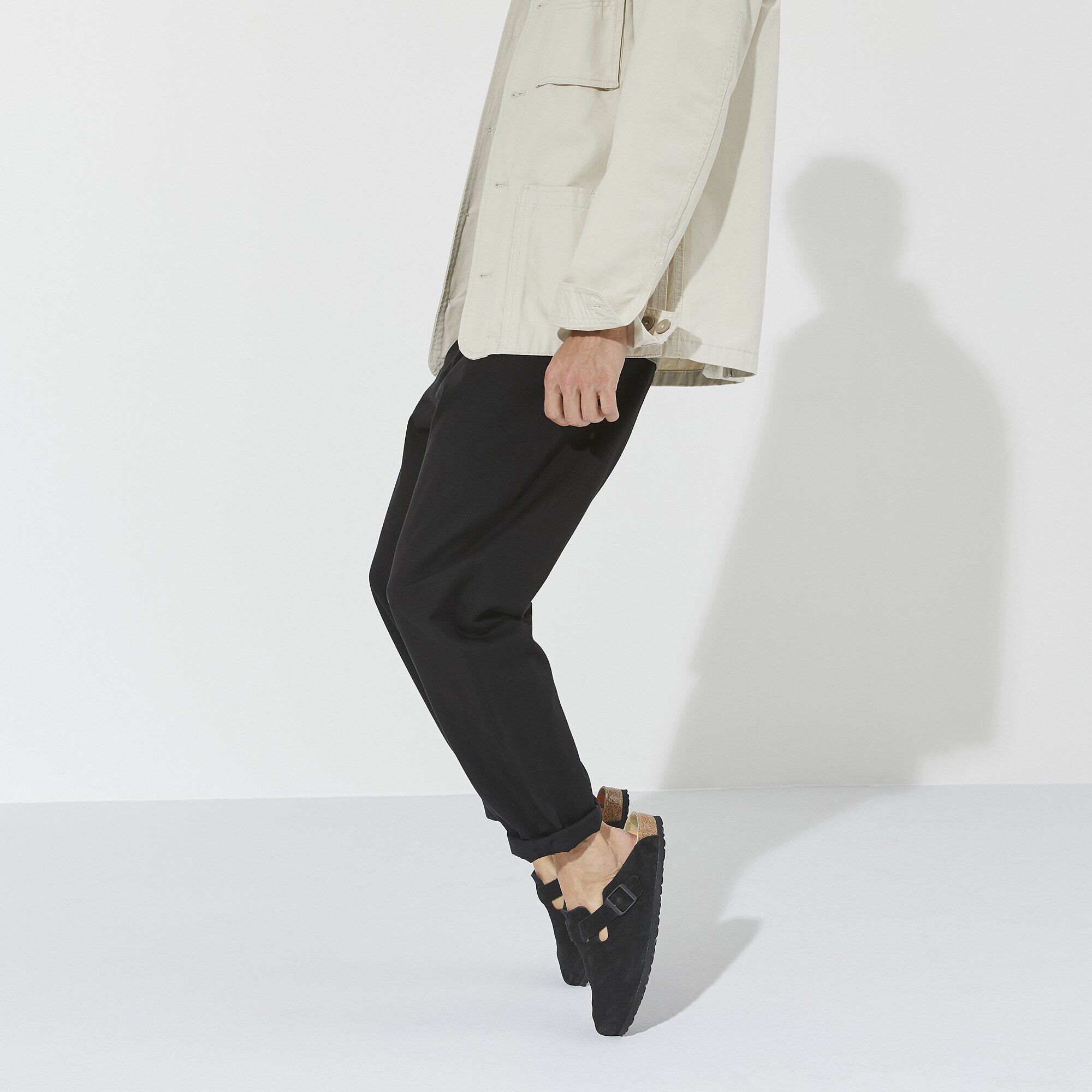 Birkenstock black sale suede boston