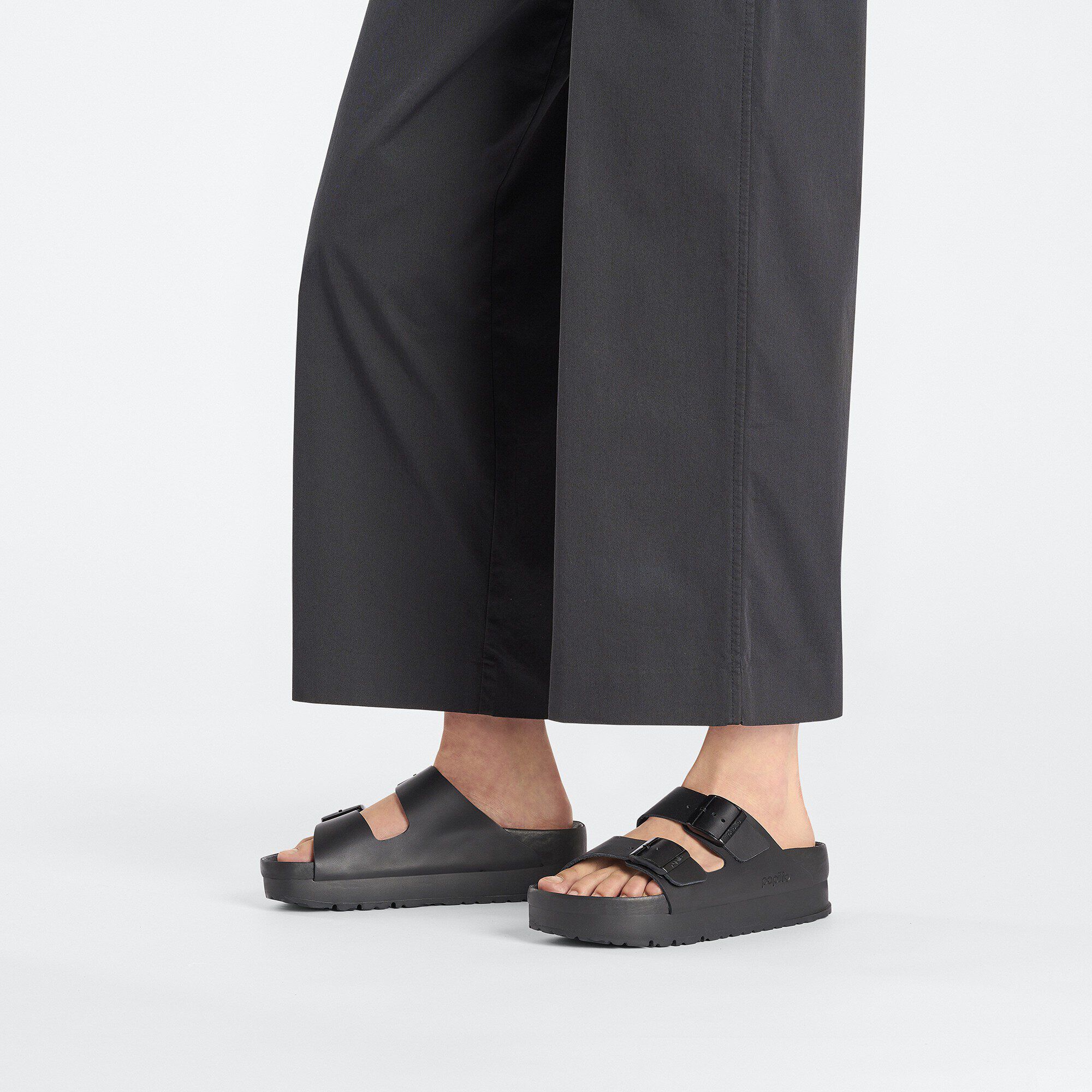 Arizona Flex Platform Leather Black BIRKENSTOCK