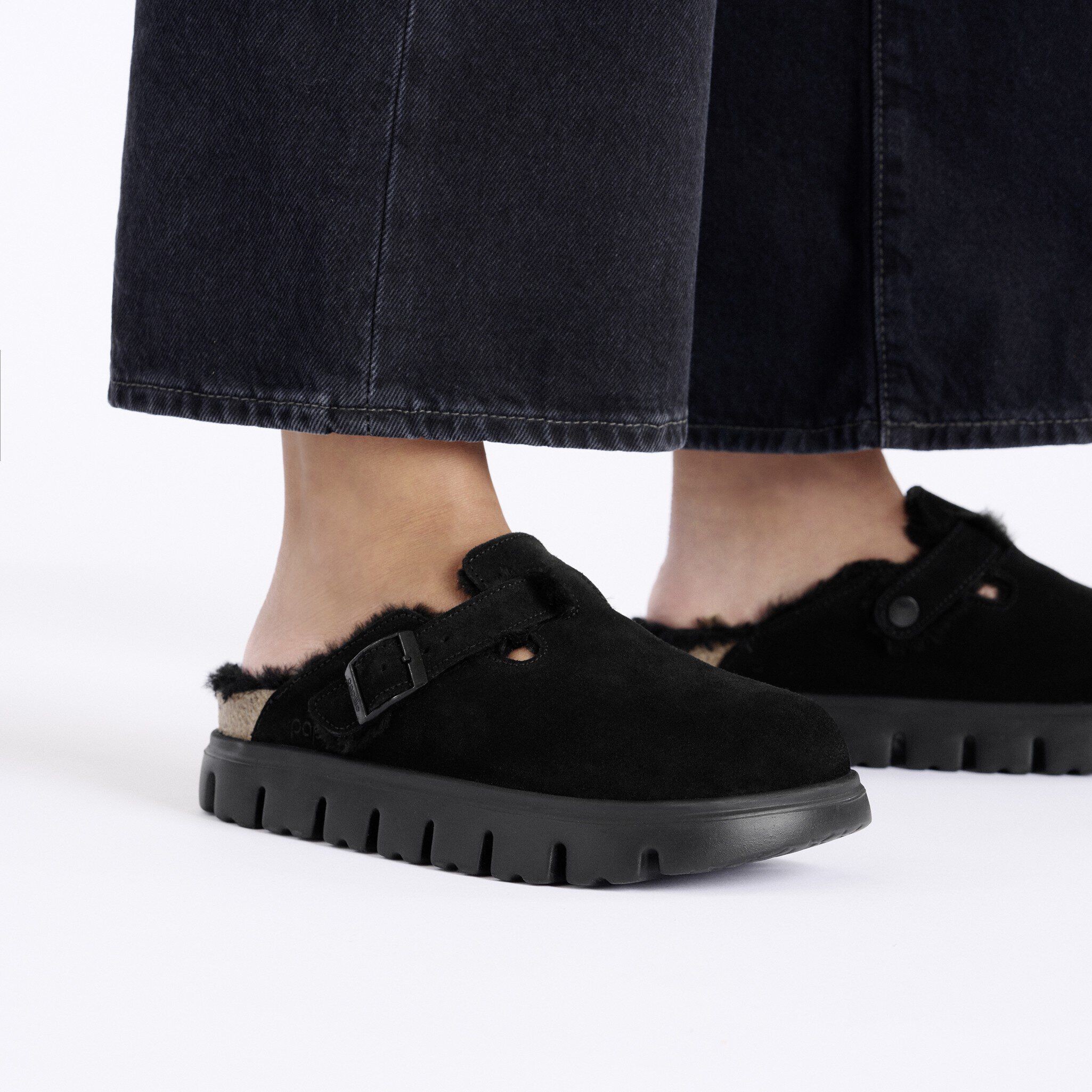 Birkenstock shearling black store