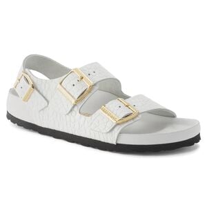 Milano Rivet Logo Embossed Natural Leather
