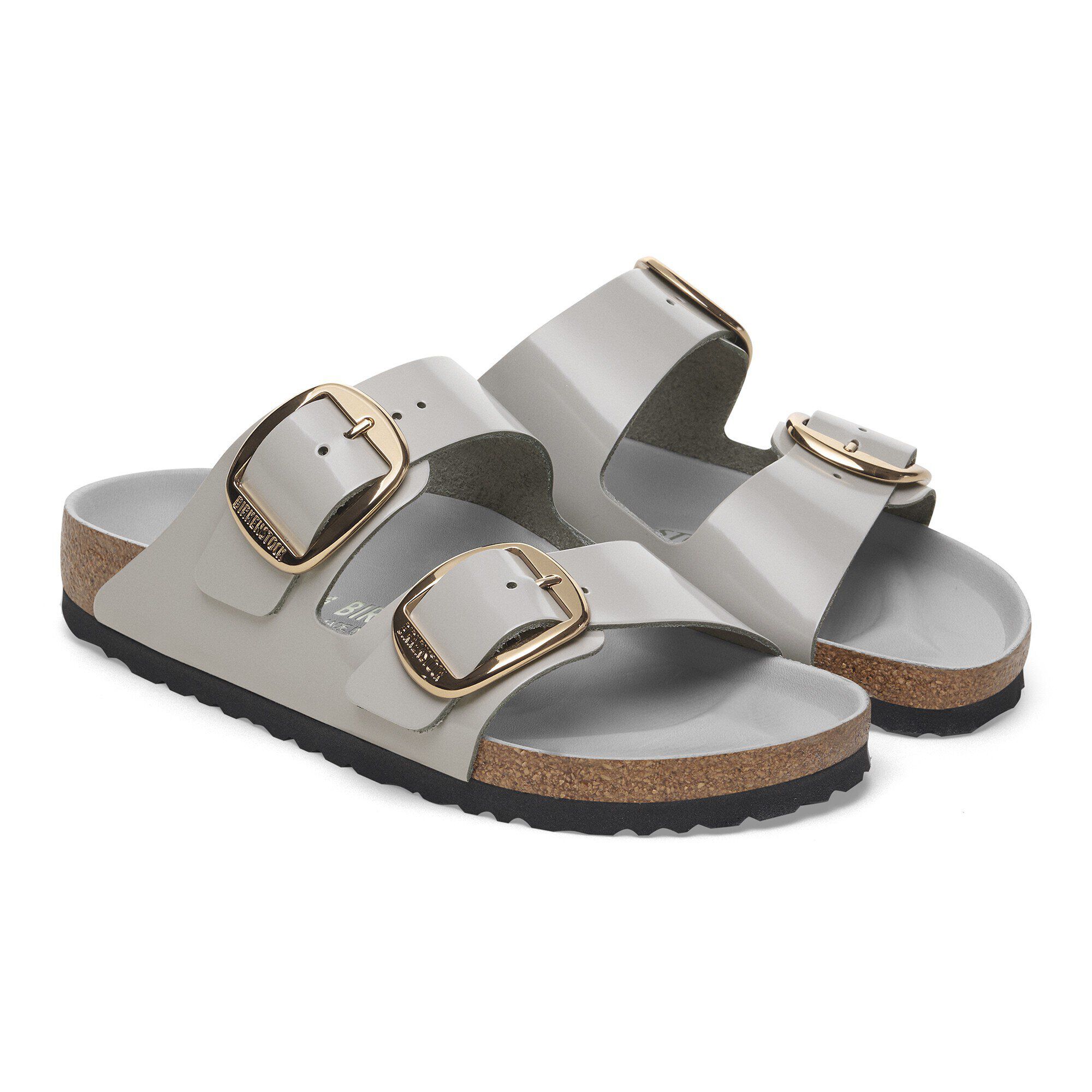 Arizona Big Buckle Natural Leather Patent High-Shine Stone