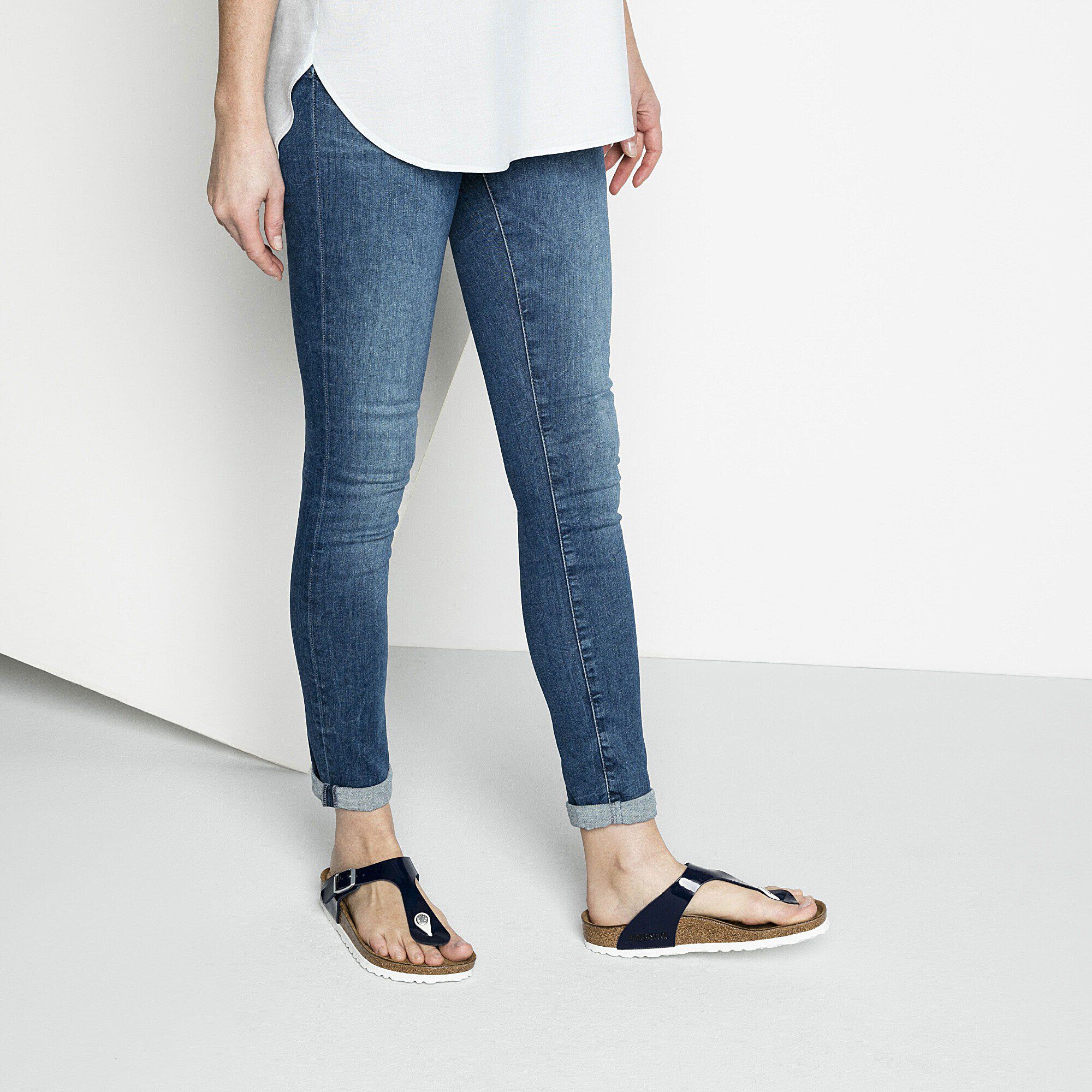 Gizeh Birko Flor Patent Dress Blue