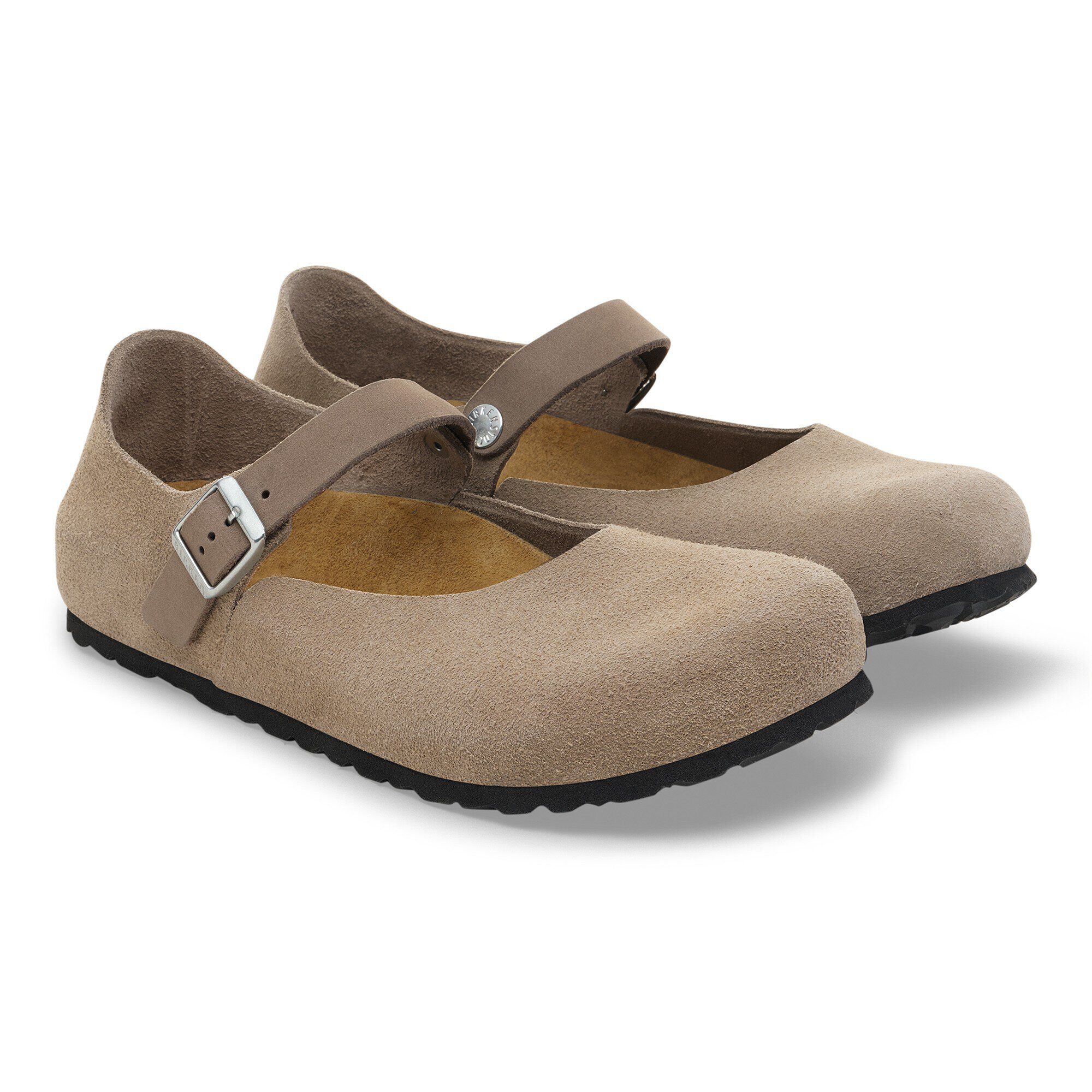 BIRKENSTOCK マントヴァ37 Birkenstock Mantova Flat Strap Shoes Black Narrow Size 37 JP