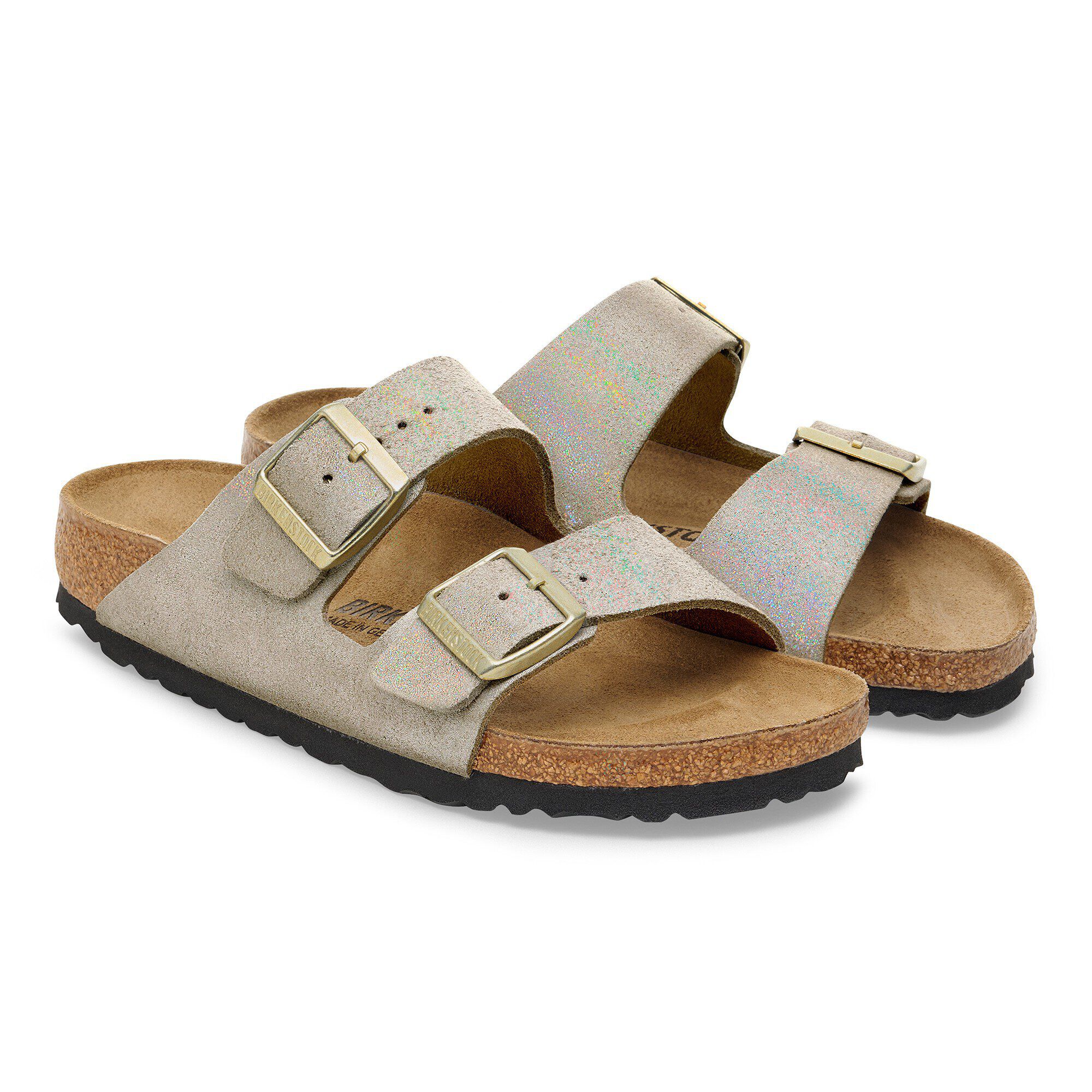 人気商品 Shimmering Leather Suede Arizona Taupe BIRKENSTOCK | 靴