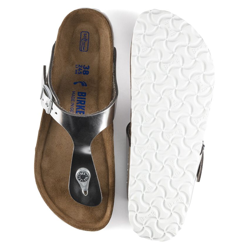 birkenstock gizeh silver metallic