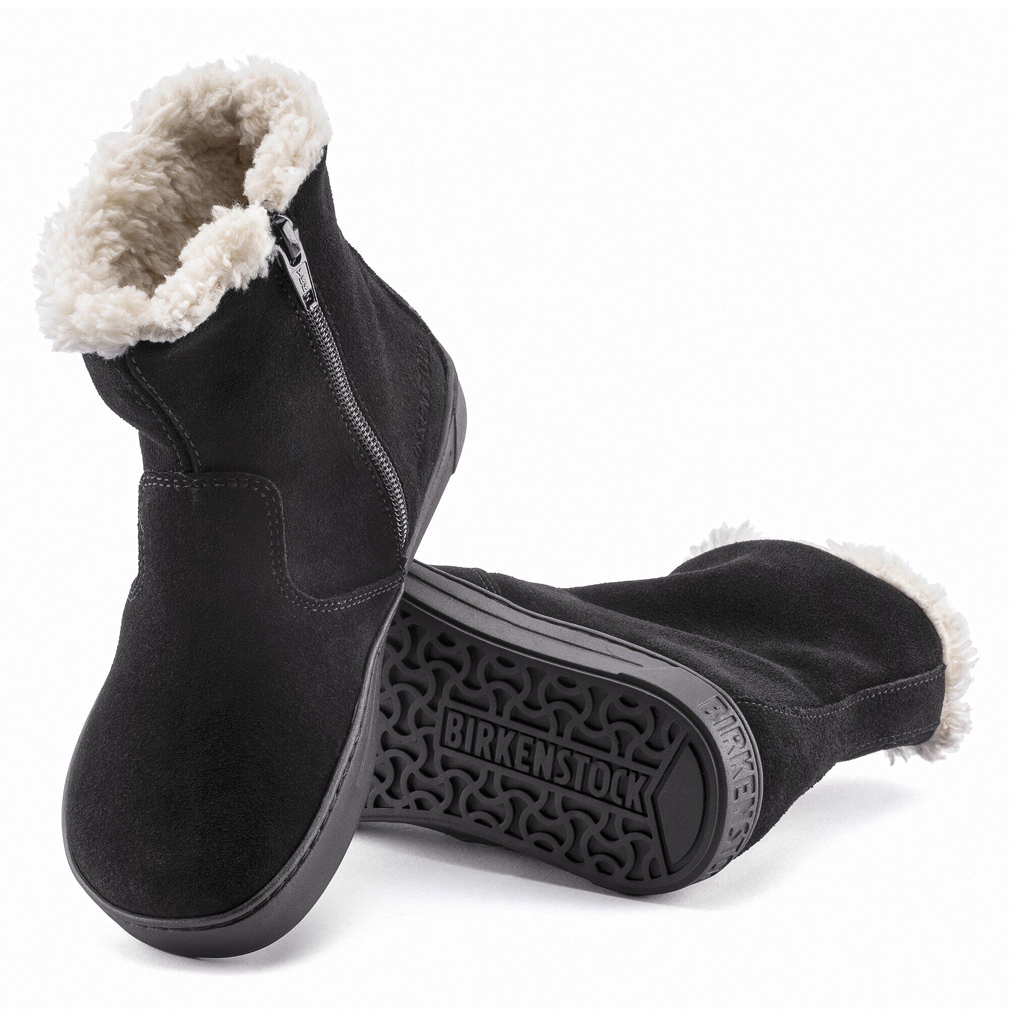 Birkenstock Kids Lille Suede Leather Black Boots