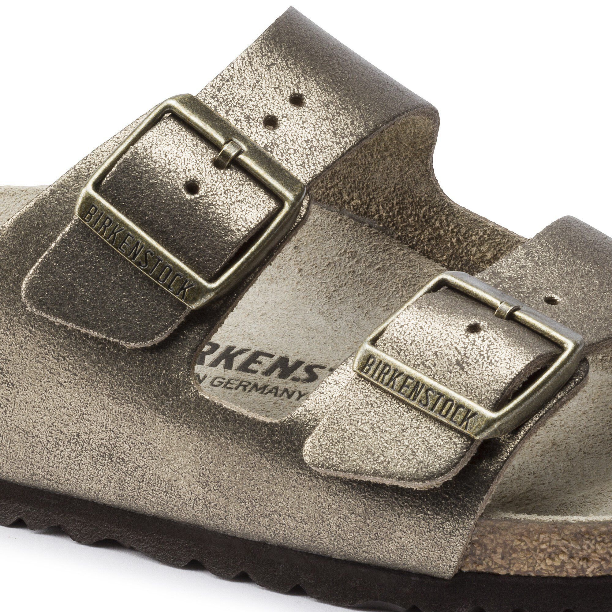 Arizona Suede Leather Washed Metallic Antique Gold