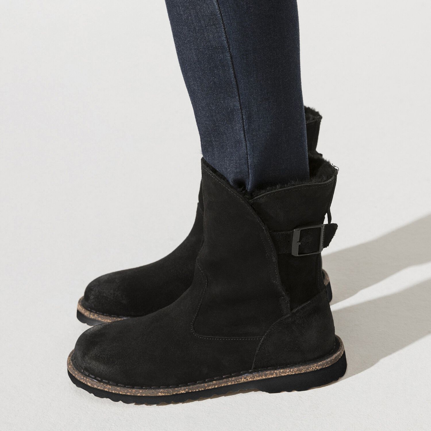 Uppsala Shearling Suede Leather Black | BIRKENSTOCK