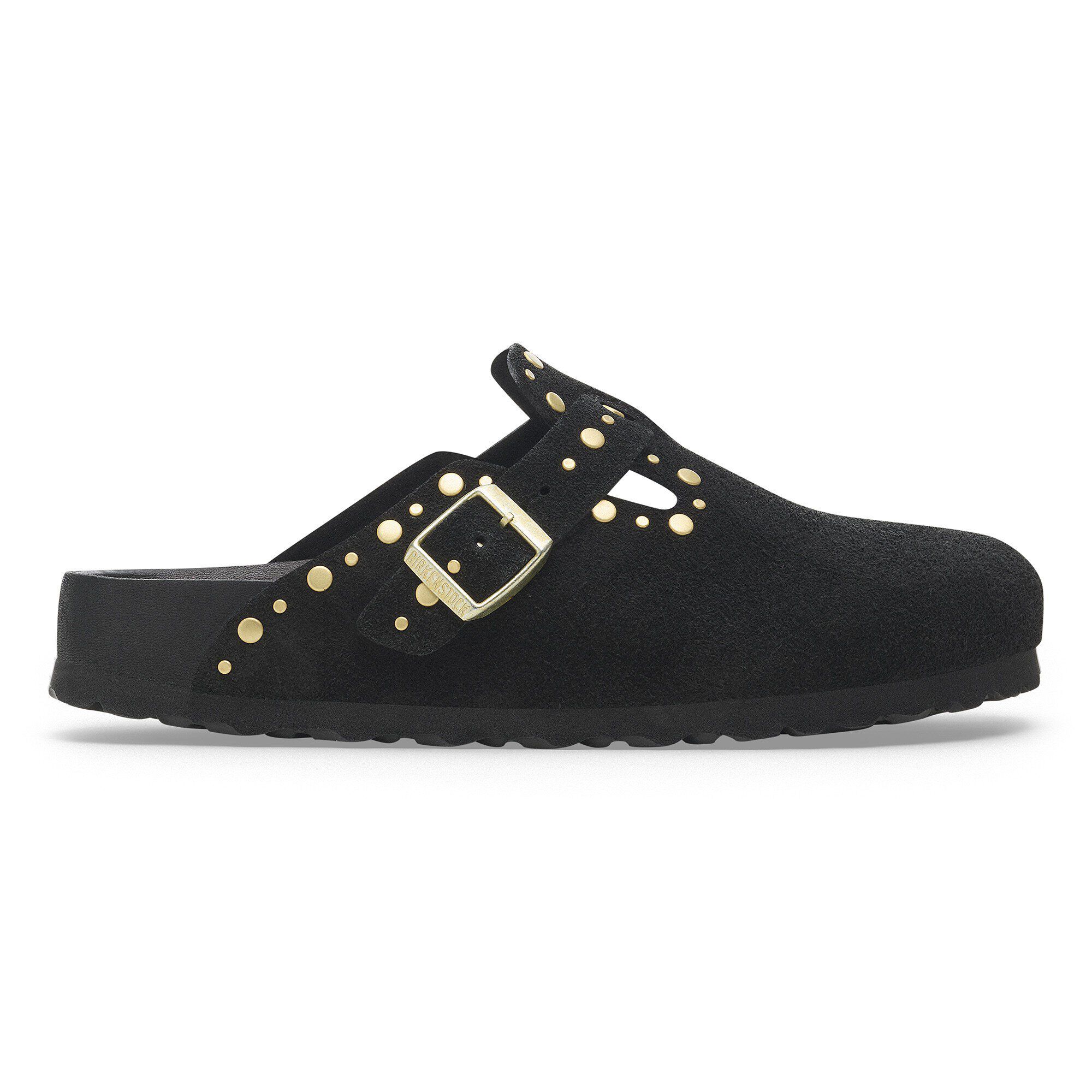 Boston Rivets Suede Leather Black | BIRKENSTOCK