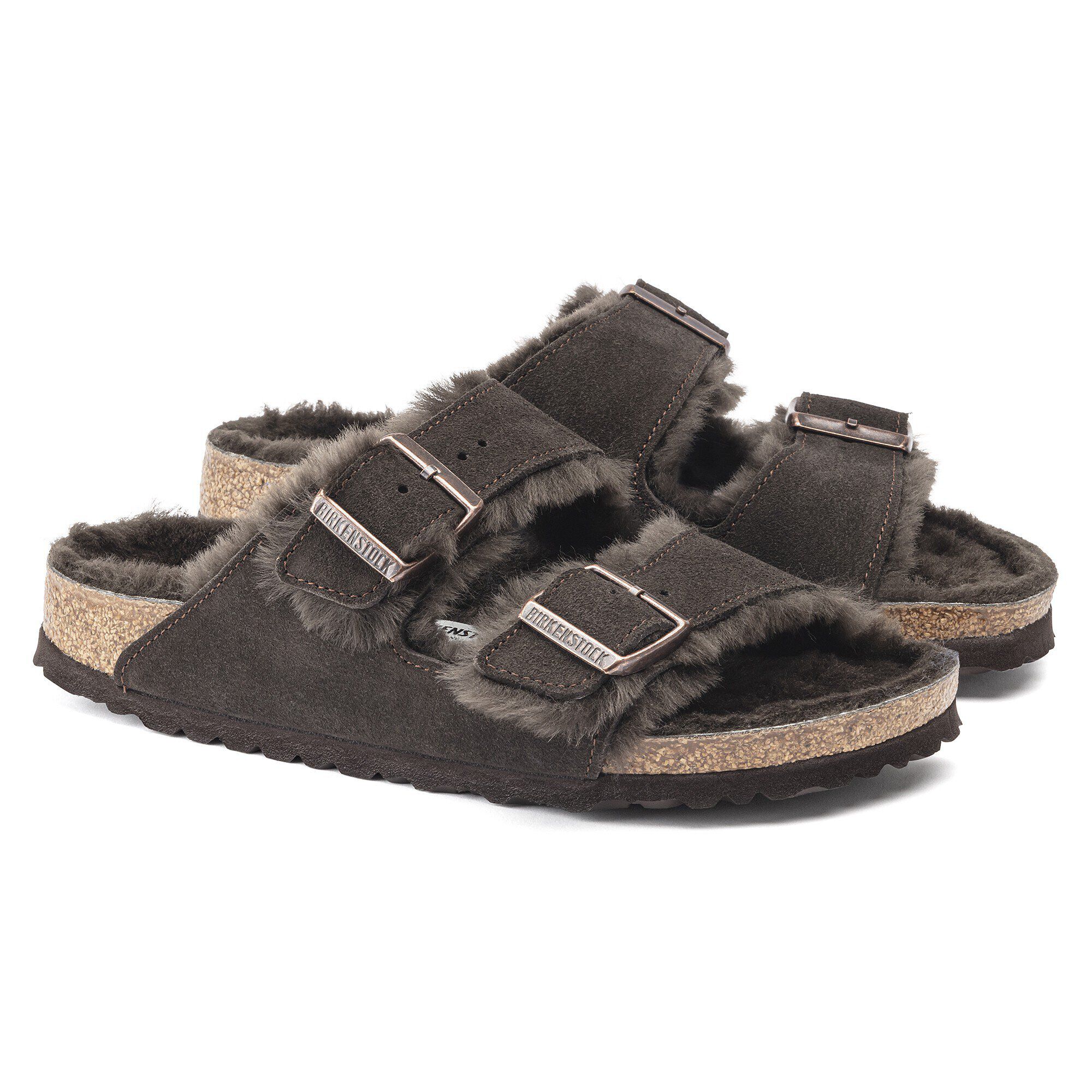 Arizona Shearling Suede Leather Mocha | BIRKENSTOCK