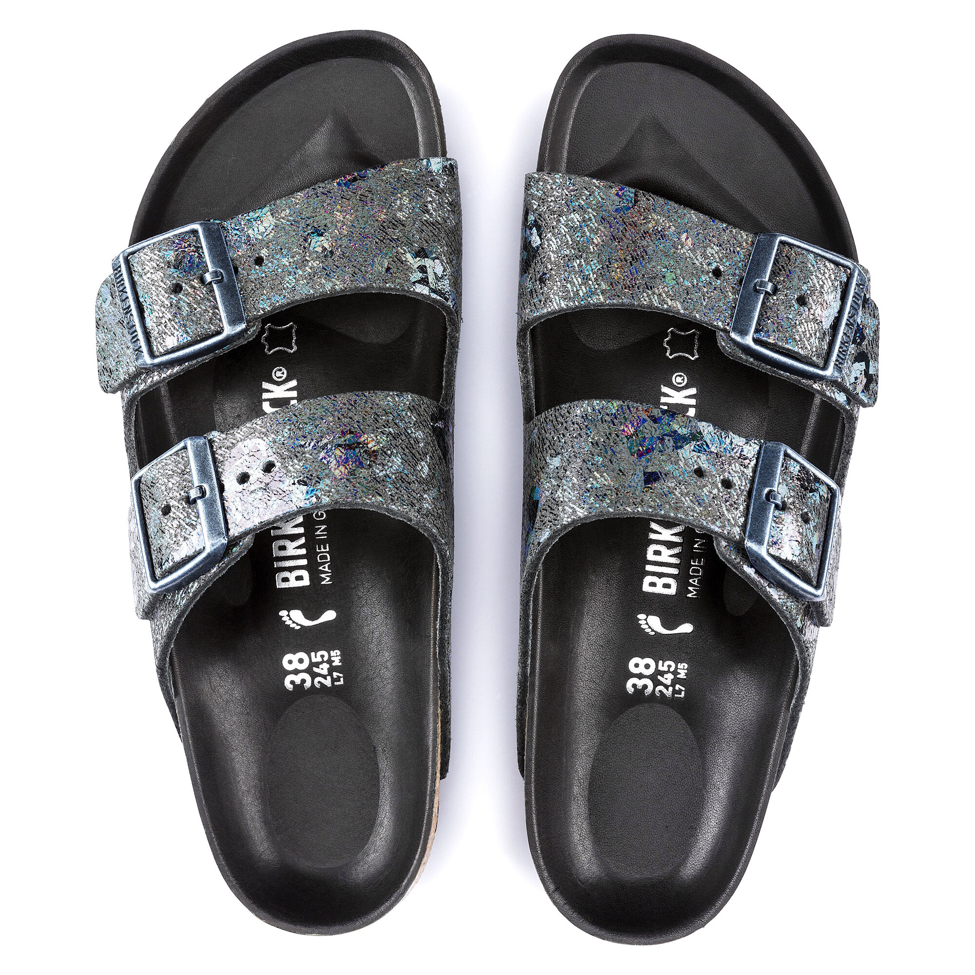Arizona Natural Leather Spotted Metallic Black