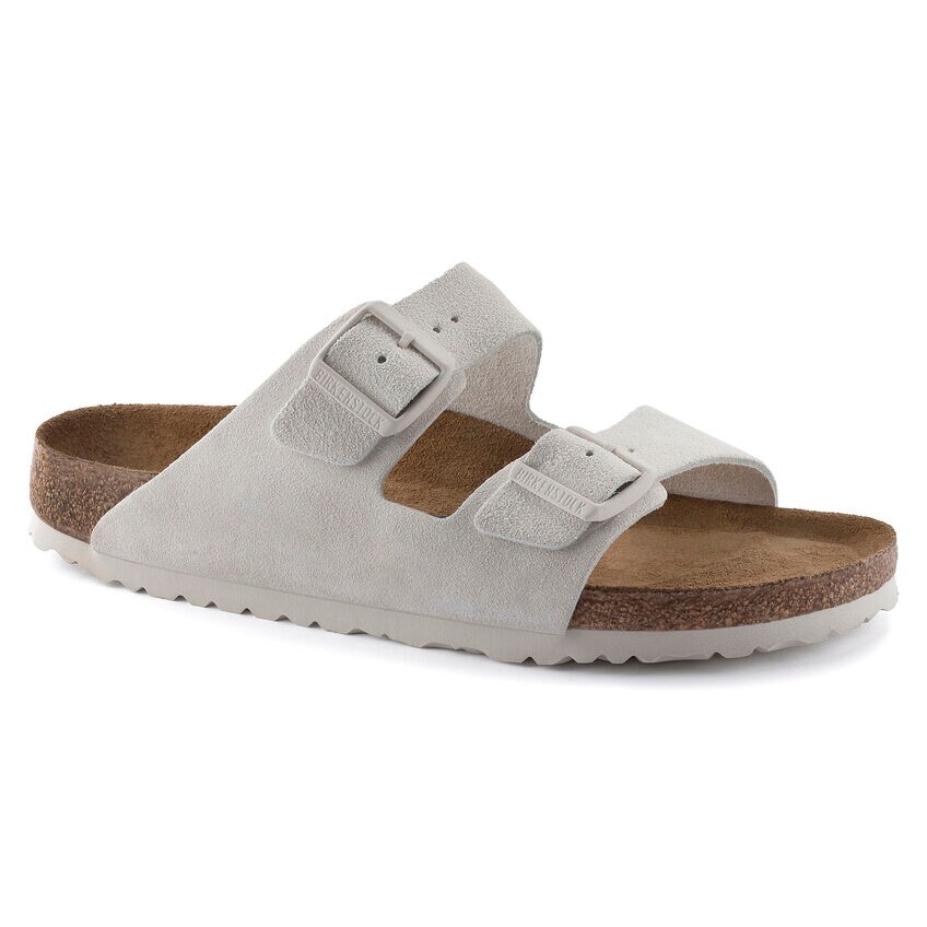 Arizona Soft Footbed Suede Leather Antique White | BIRKENSTOCK