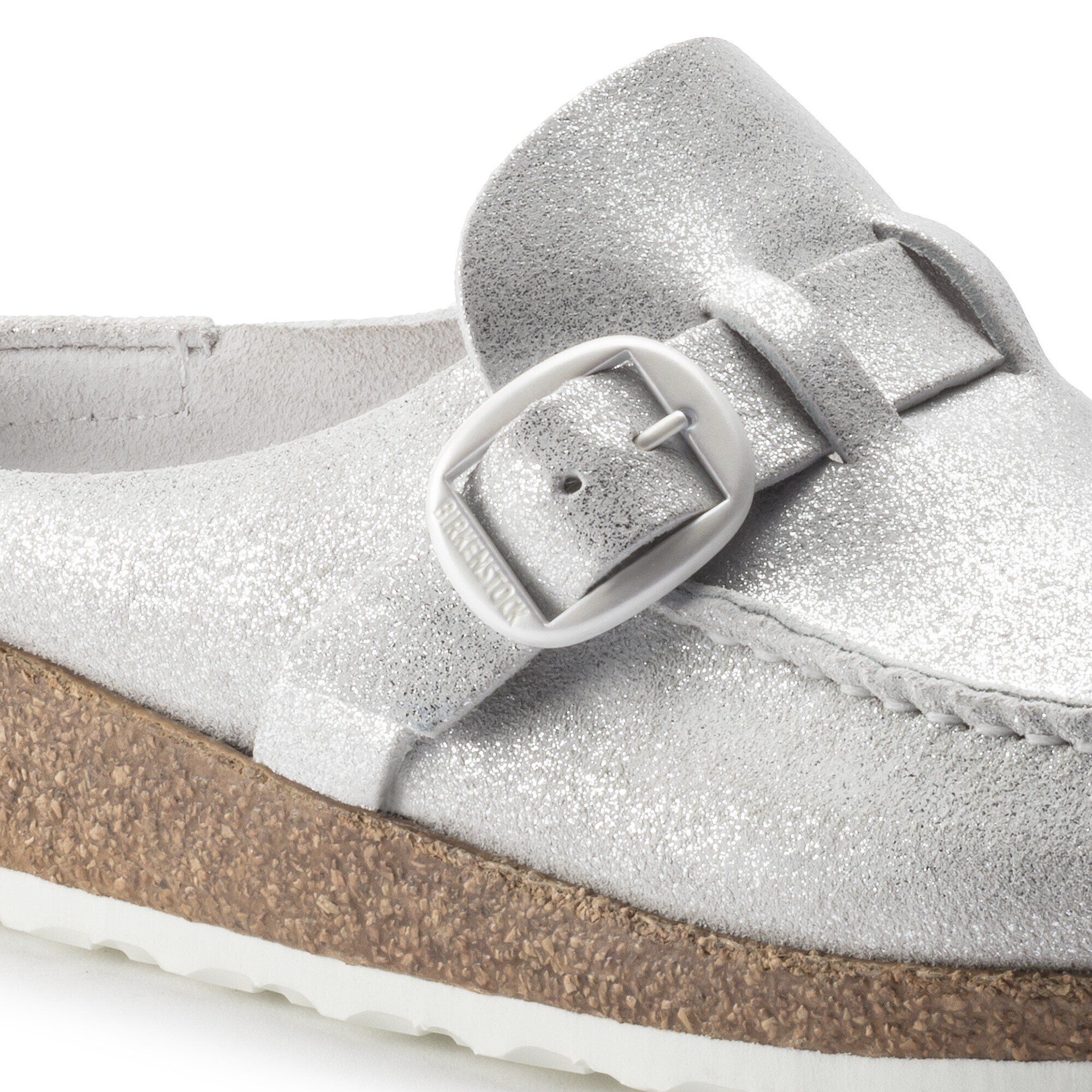 Birkenstock boston metallic silver hotsell