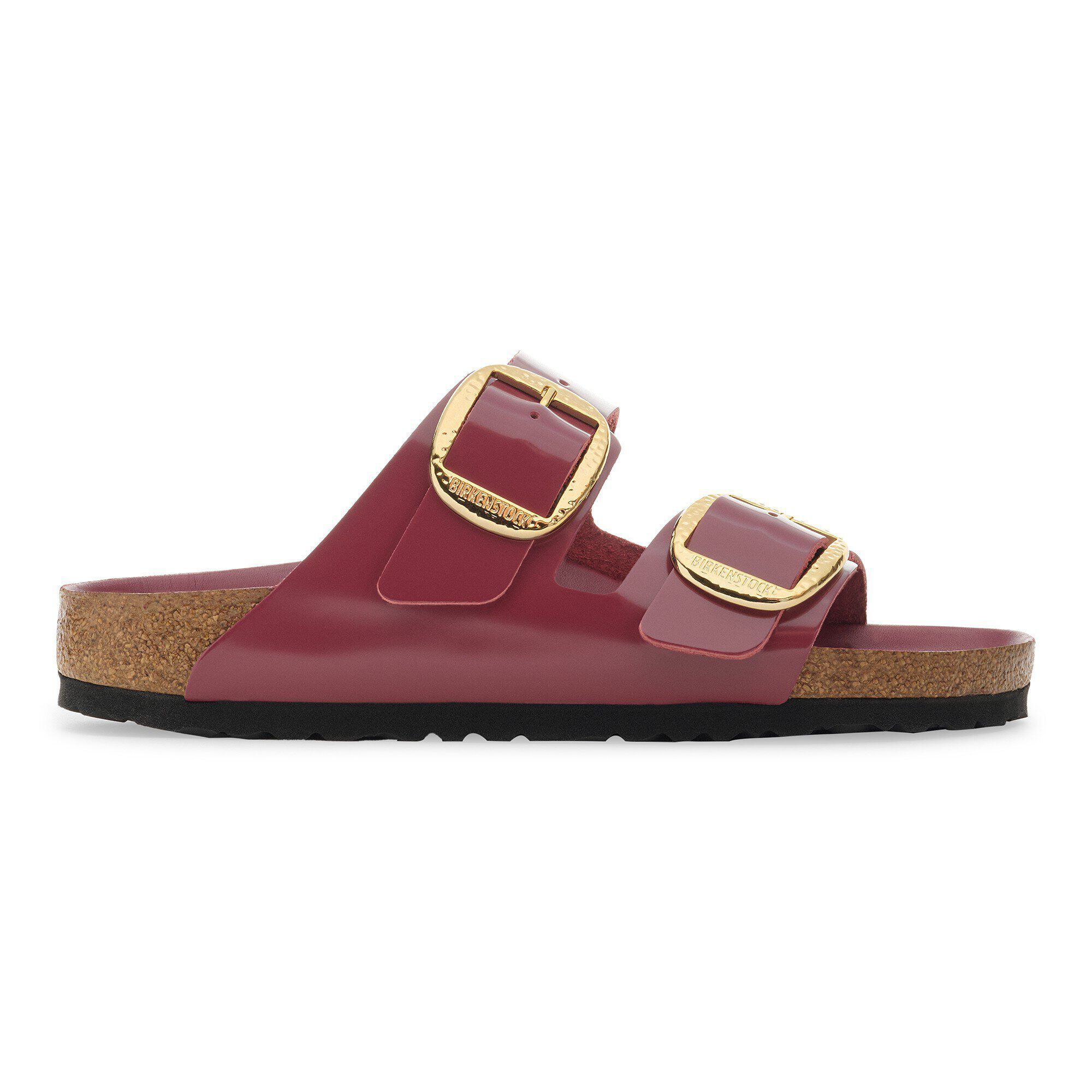 Arizona Hammered Big Buckle Natural Leather Patent Zinfandel