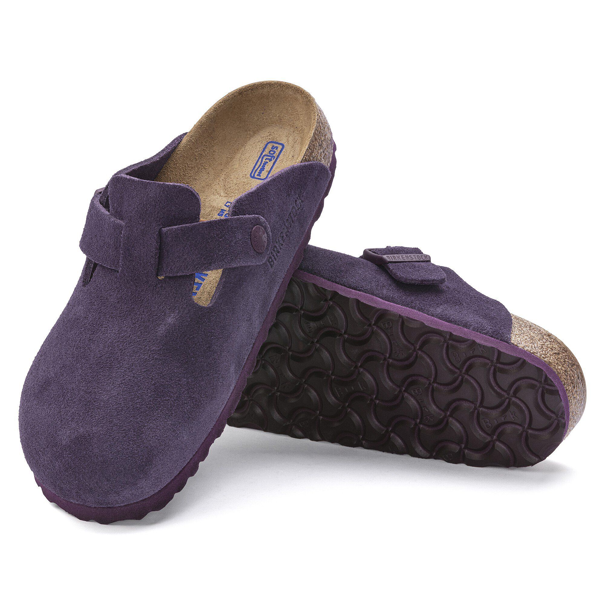 Boston Soft Footbed Suede Leather Wine BIRKENSTOCK