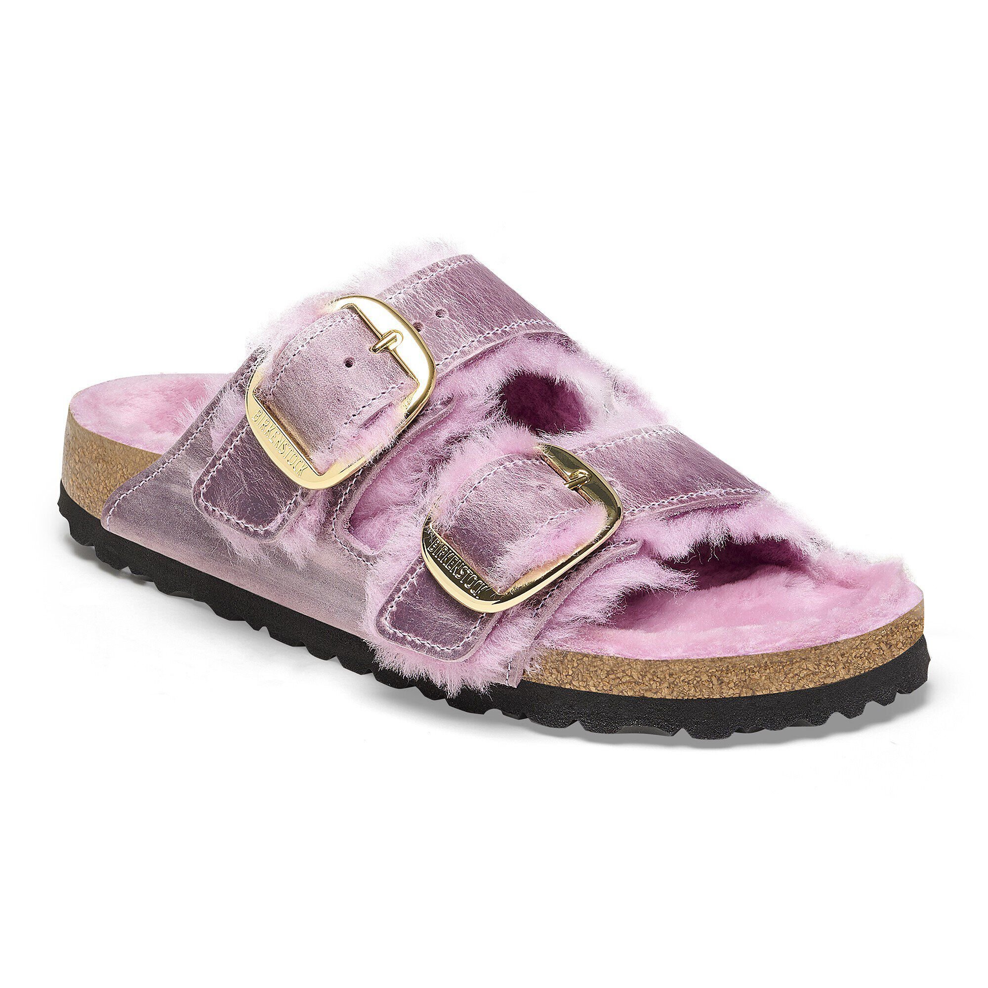 Birkenstock Shearling Arizona Two Strap Sandals