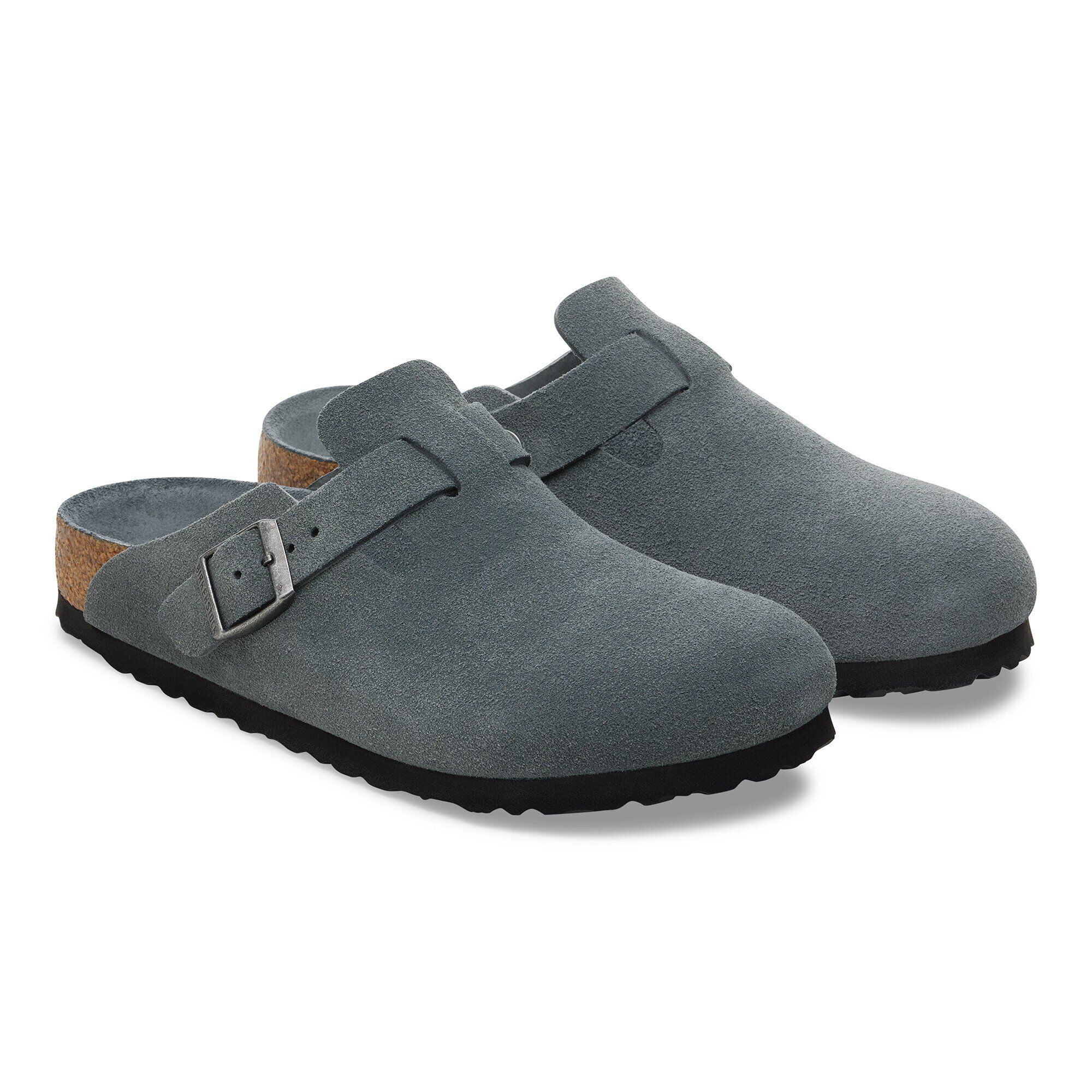 靴 27cm BIRKENSTOCK Boston Sot Footbed 42 Boston Soft Footbed Suede Leather Basalt Gray Tonal