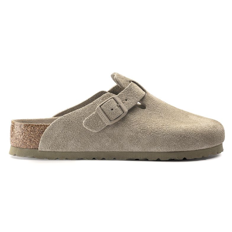 Boston Soft Footbed Suede Leather Faded Khaki | BIRKENSTOCK