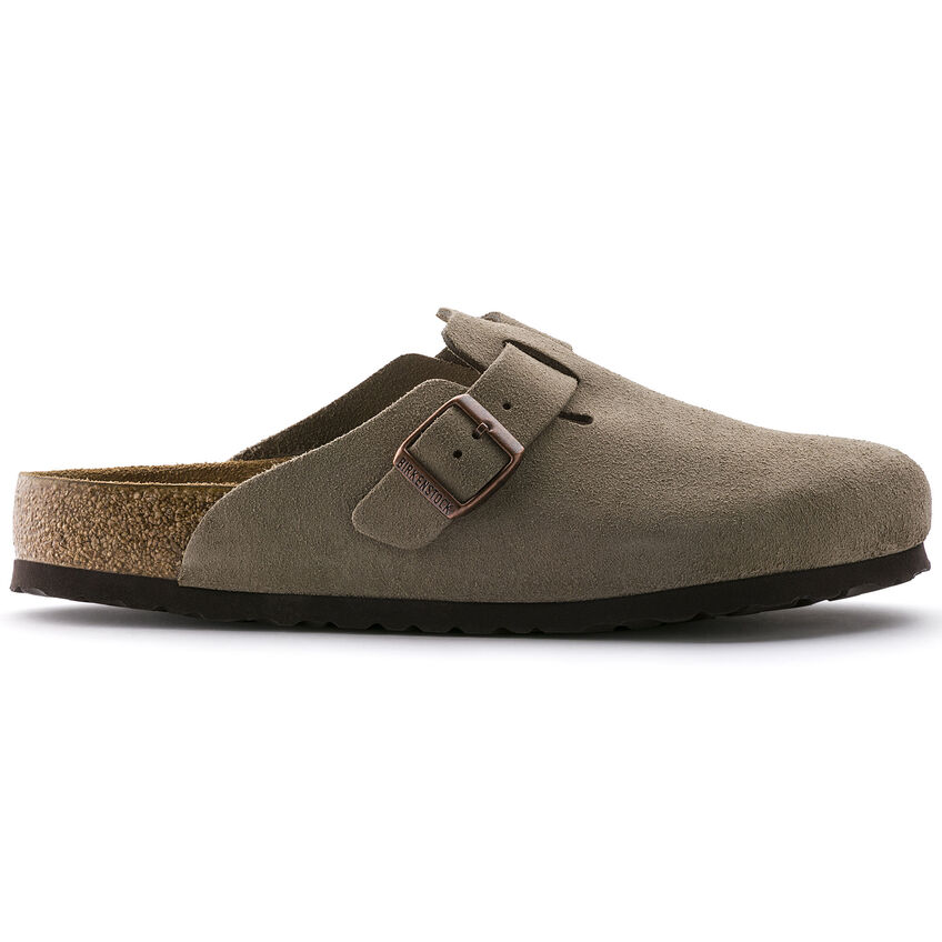 Opmuntring web Bore Boston Soft Footbed Suede Leather Taupe | BIRKENSTOCK