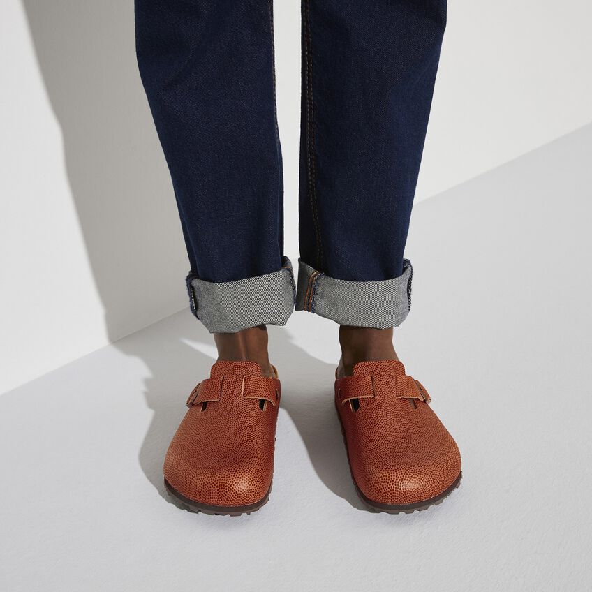 Boston Horween Embossed Natural Horween Leather Ginger Brown | BIRKENSTOCK