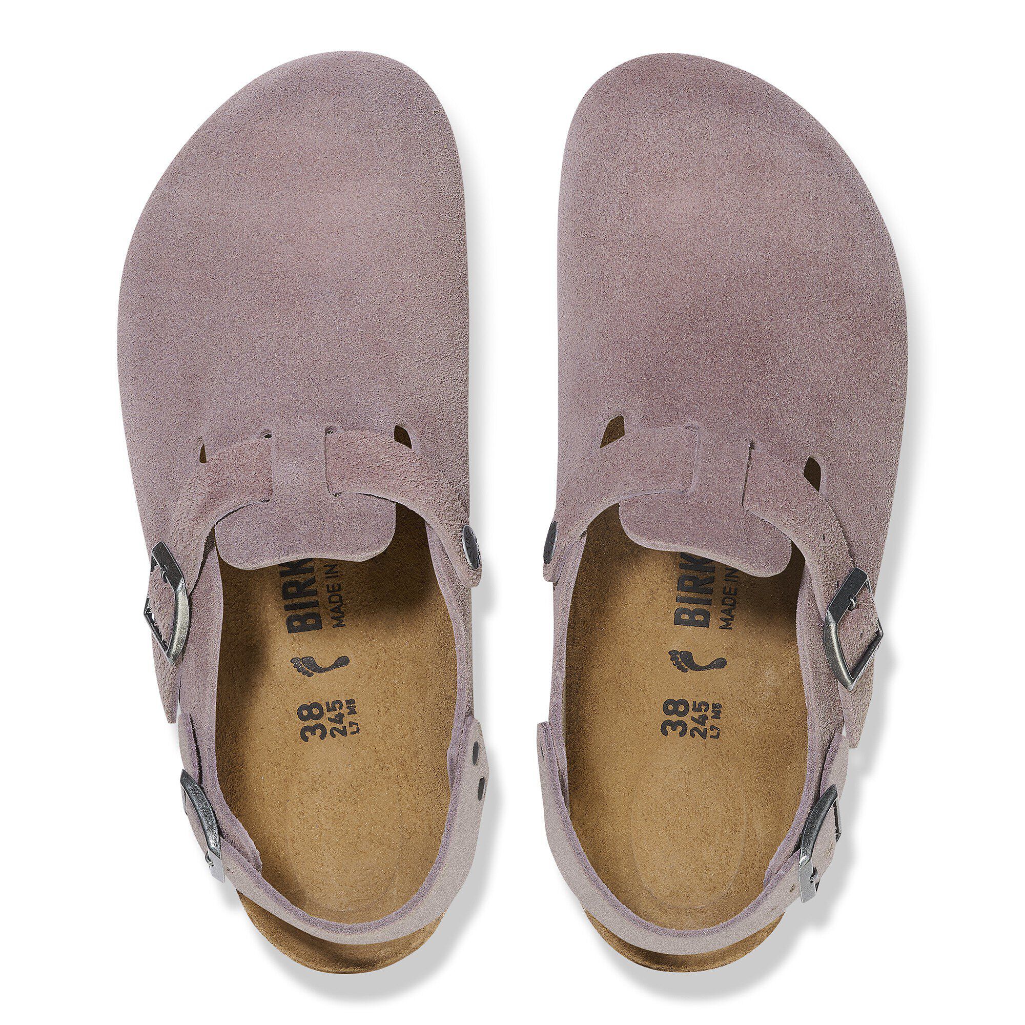Purple suede birkenstocks discount