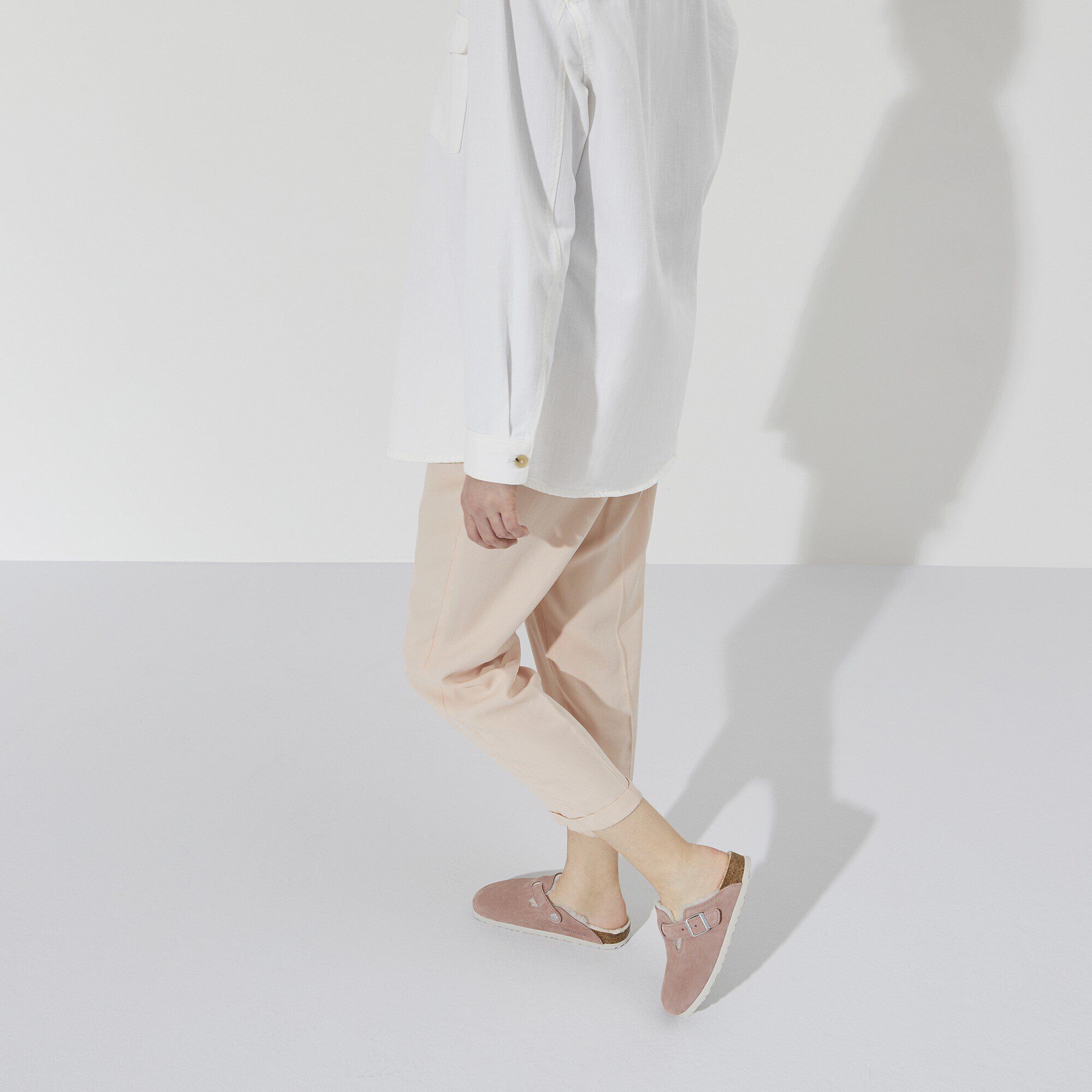 Birkenstock boston shearling hot sale pink