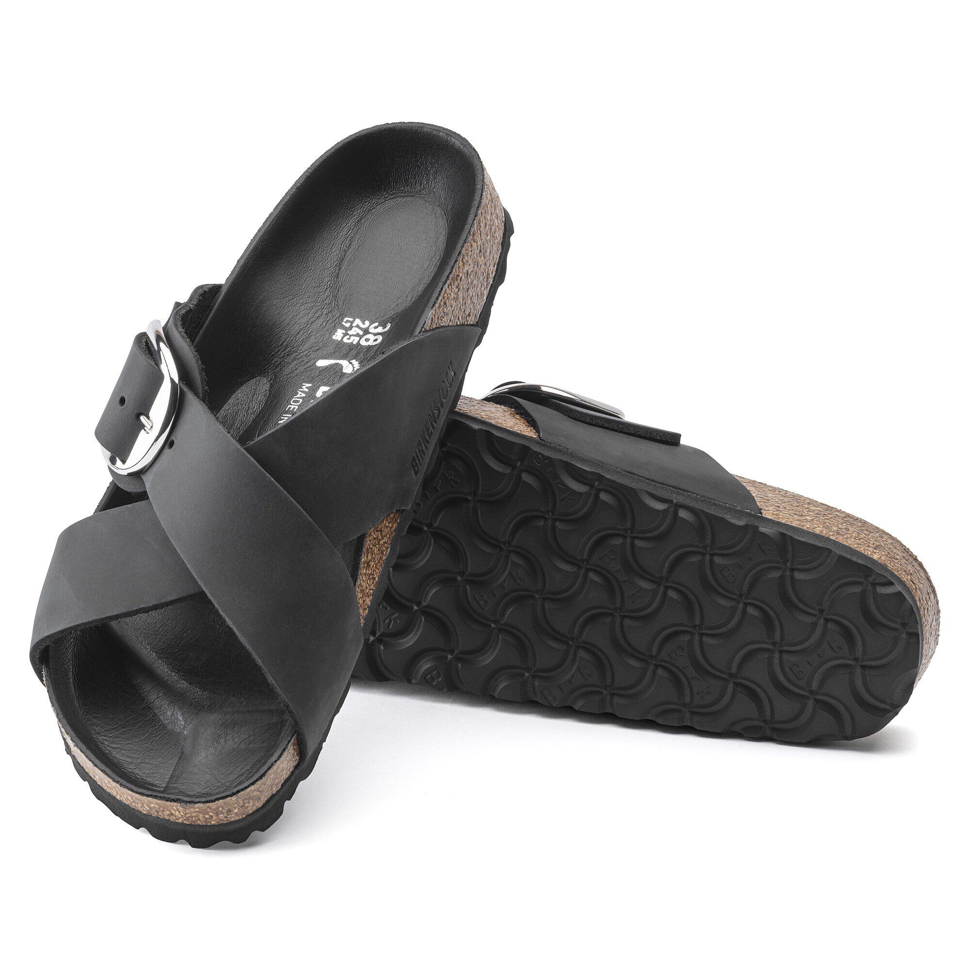 Siena Big Buckle Oiled Leather Black | BIRKENSTOCK
