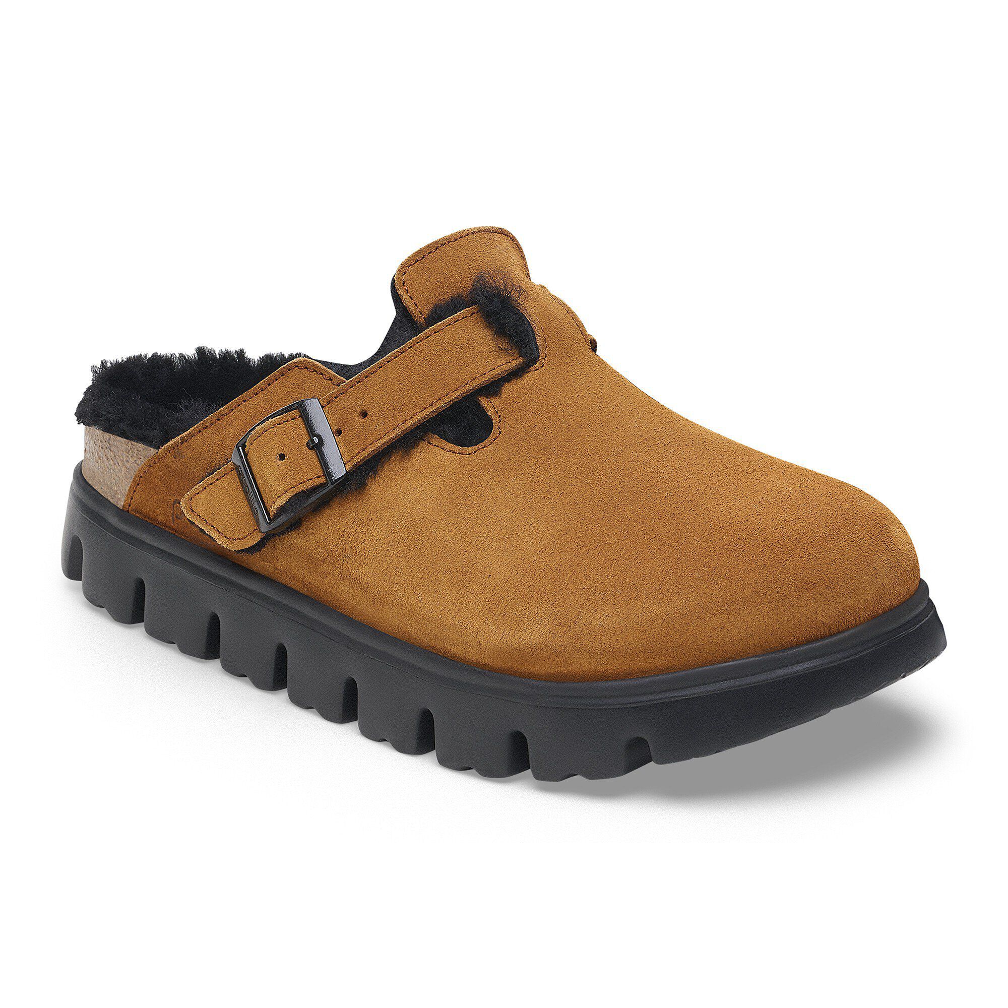 Boston Chunky Shearling Suede Leather-Shearling Mink