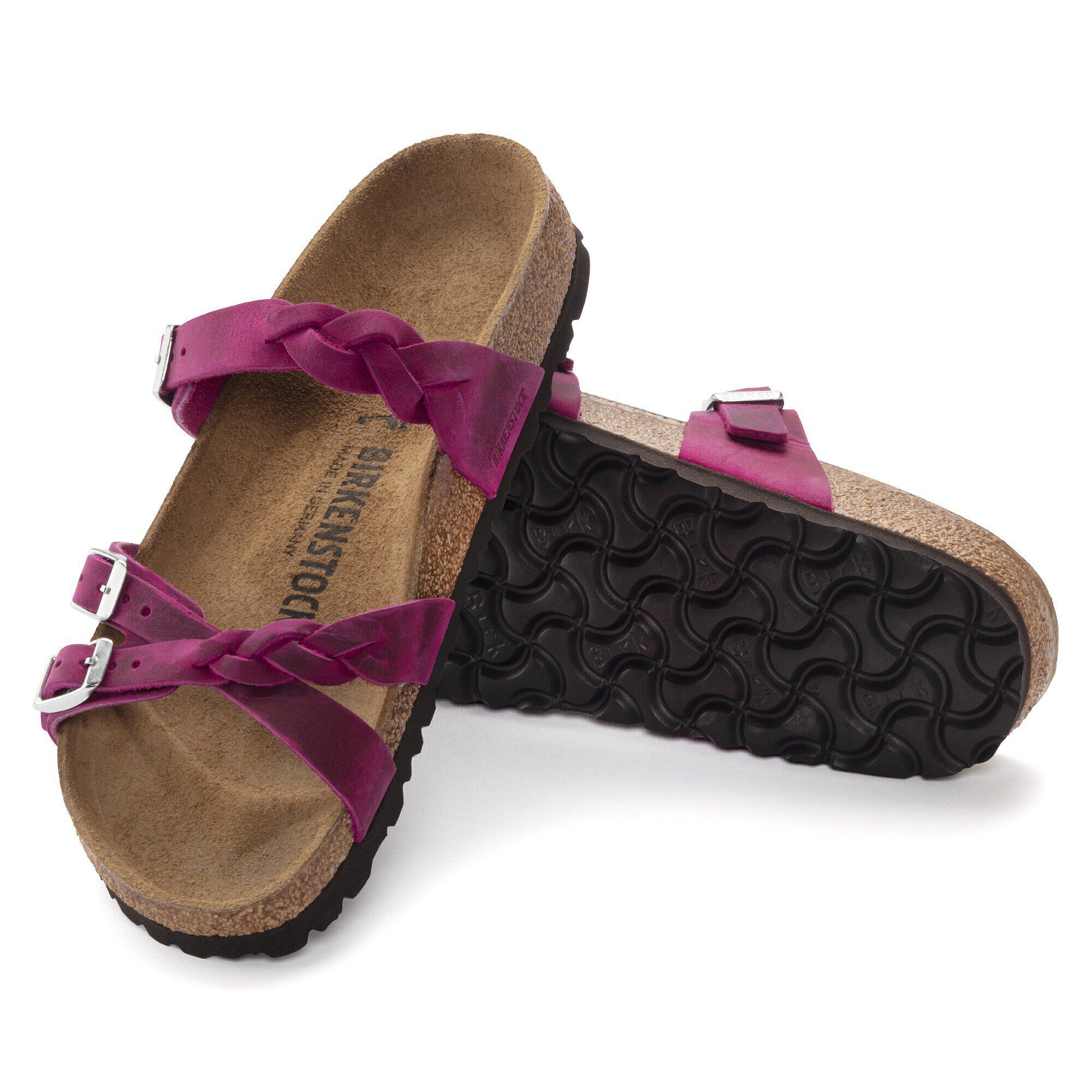 Franca Braided Oiled Leather Festival Fuchsia | BIRKENSTOCK