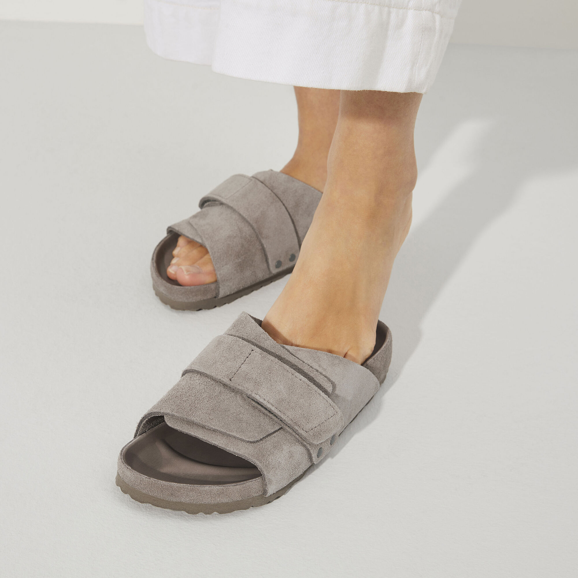 Kyoto Suede Leather Gray Taupe | BIRKENSTOCK