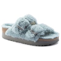 Birkenstock Arizona Big Buckle Shearling Teddy in Eggshell