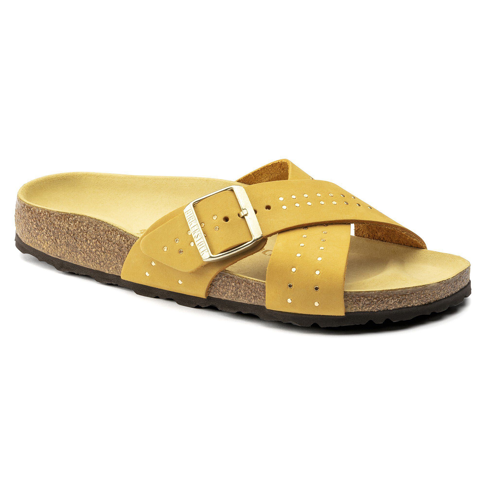 Siena Nubuck Leather Ochre Rivets BIRKENSTOCK