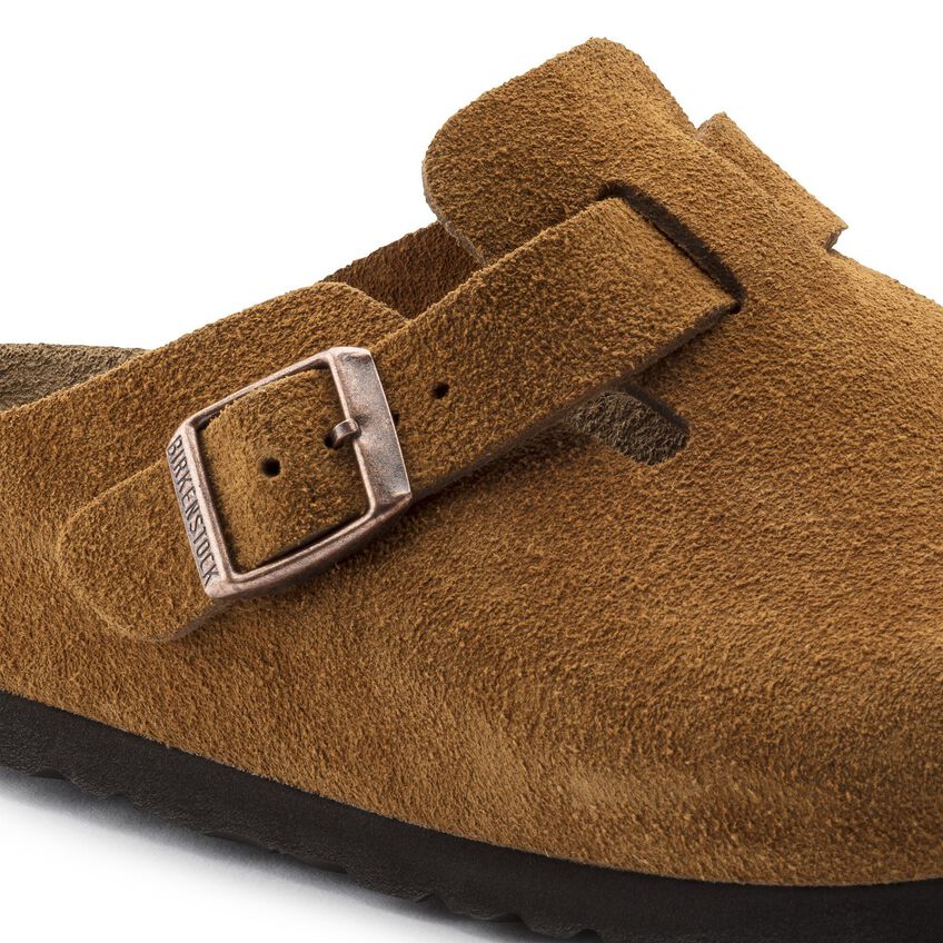 Birkenstock Boston Suede Leather Mink Clogs