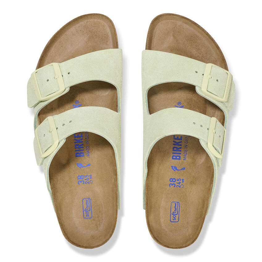 Arizona Soft Footbed Suede Leather Faded Lime | BIRKENSTOCK