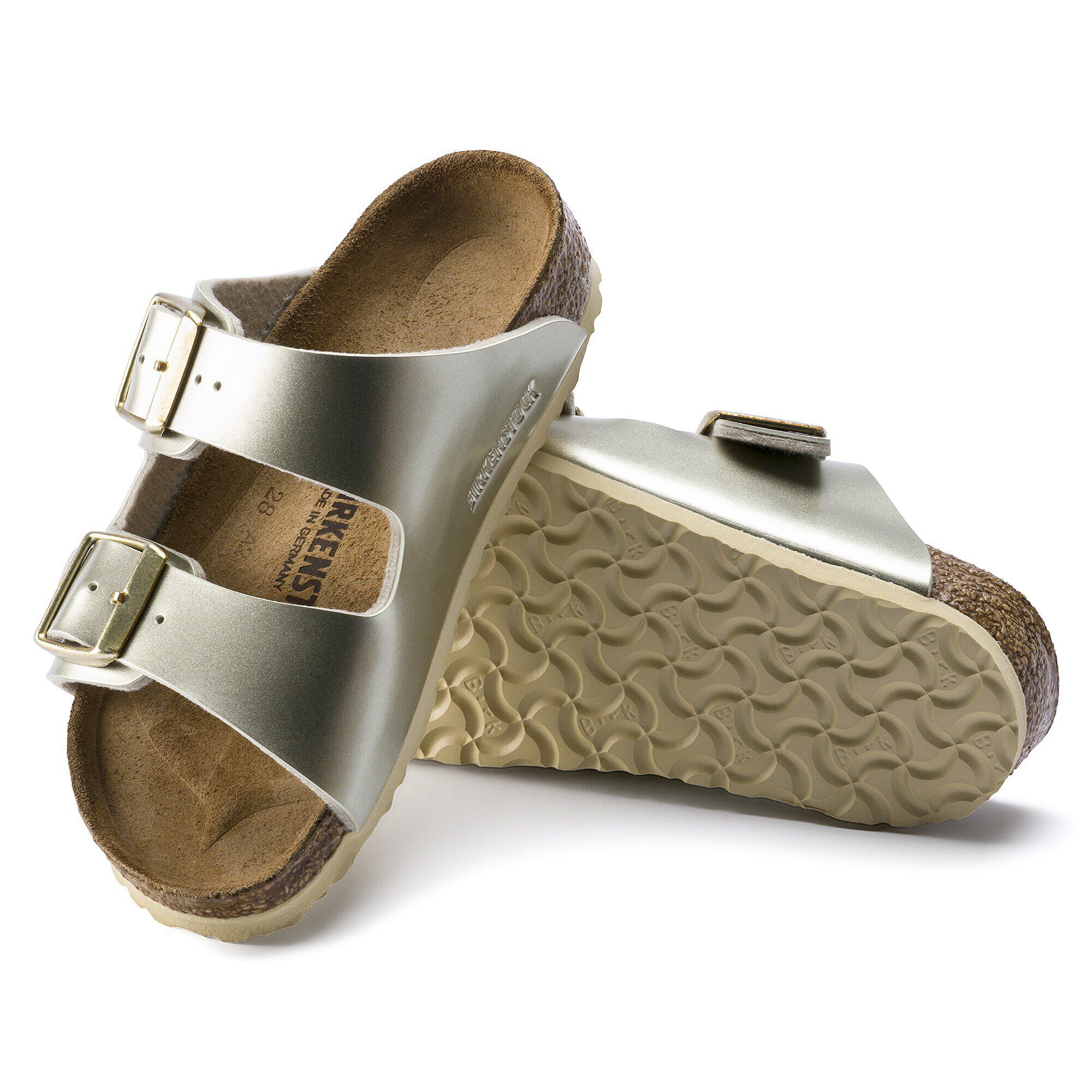 Gold rubber birkenstocks discount