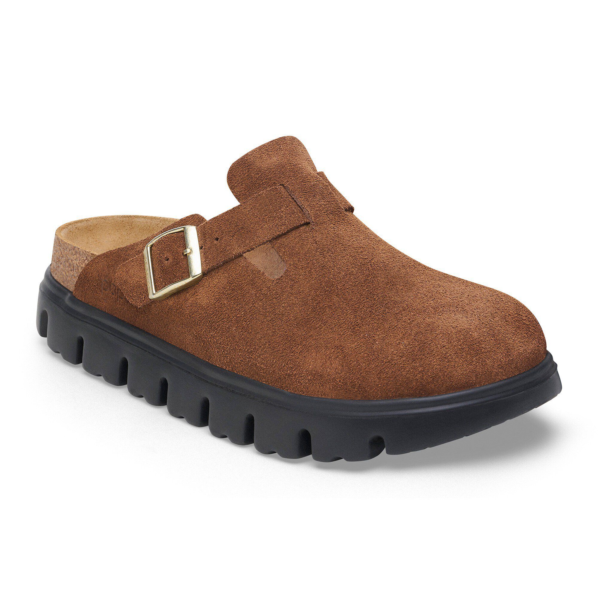 【きれいめファッション51選】上品さと清潔感をキープし Chunky Boston Suede BIRKENSTOCK | Black Tea/ Dark Leather 靴