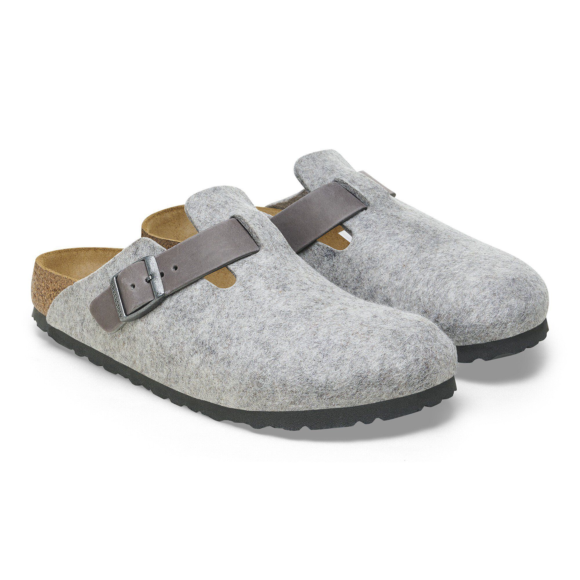 Boston Natural Leather-Felt Light Gray | BIRKENSTOCK
