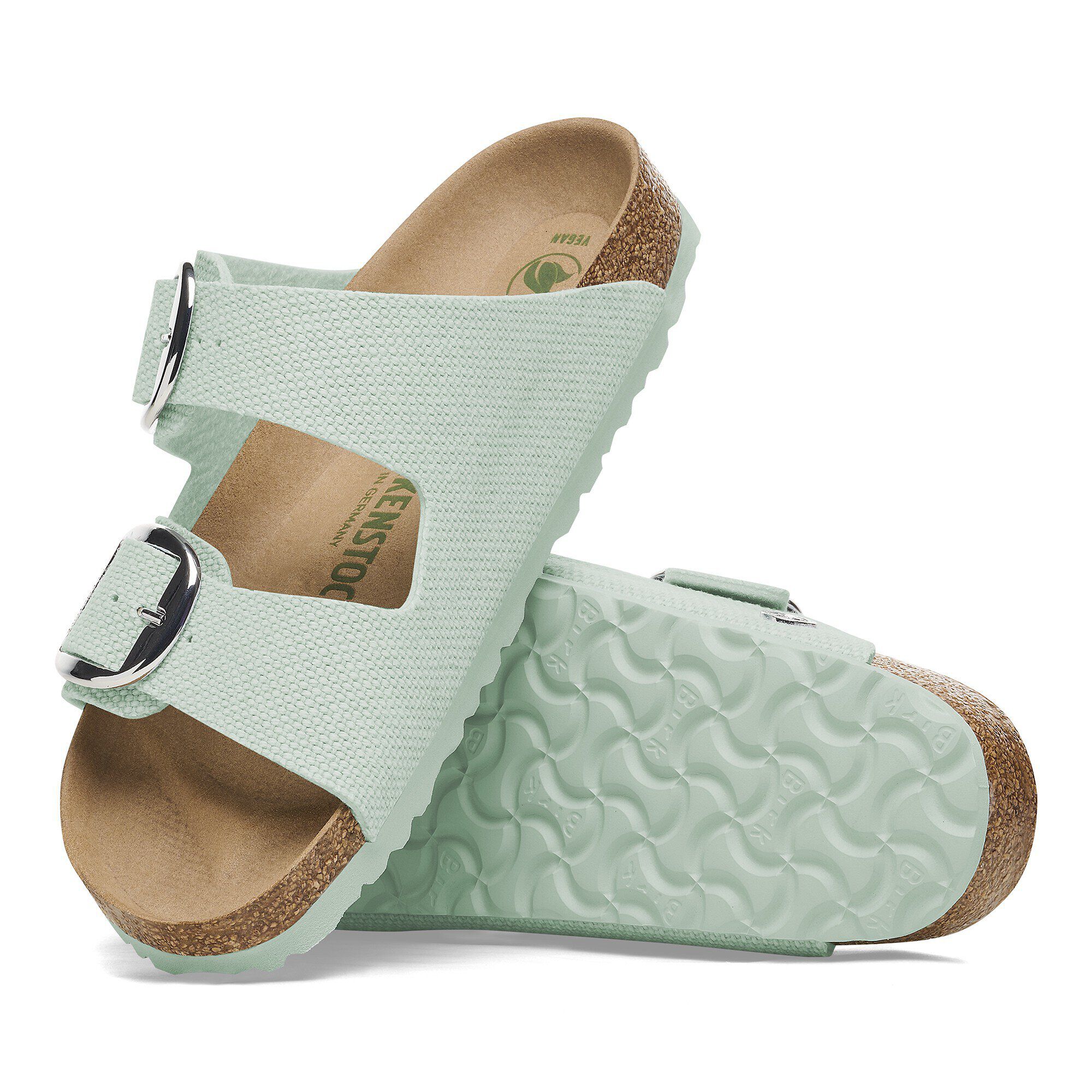 Arizona Vegan Big Buckle Textile Canvas Surf Green | BIRKENSTOCK