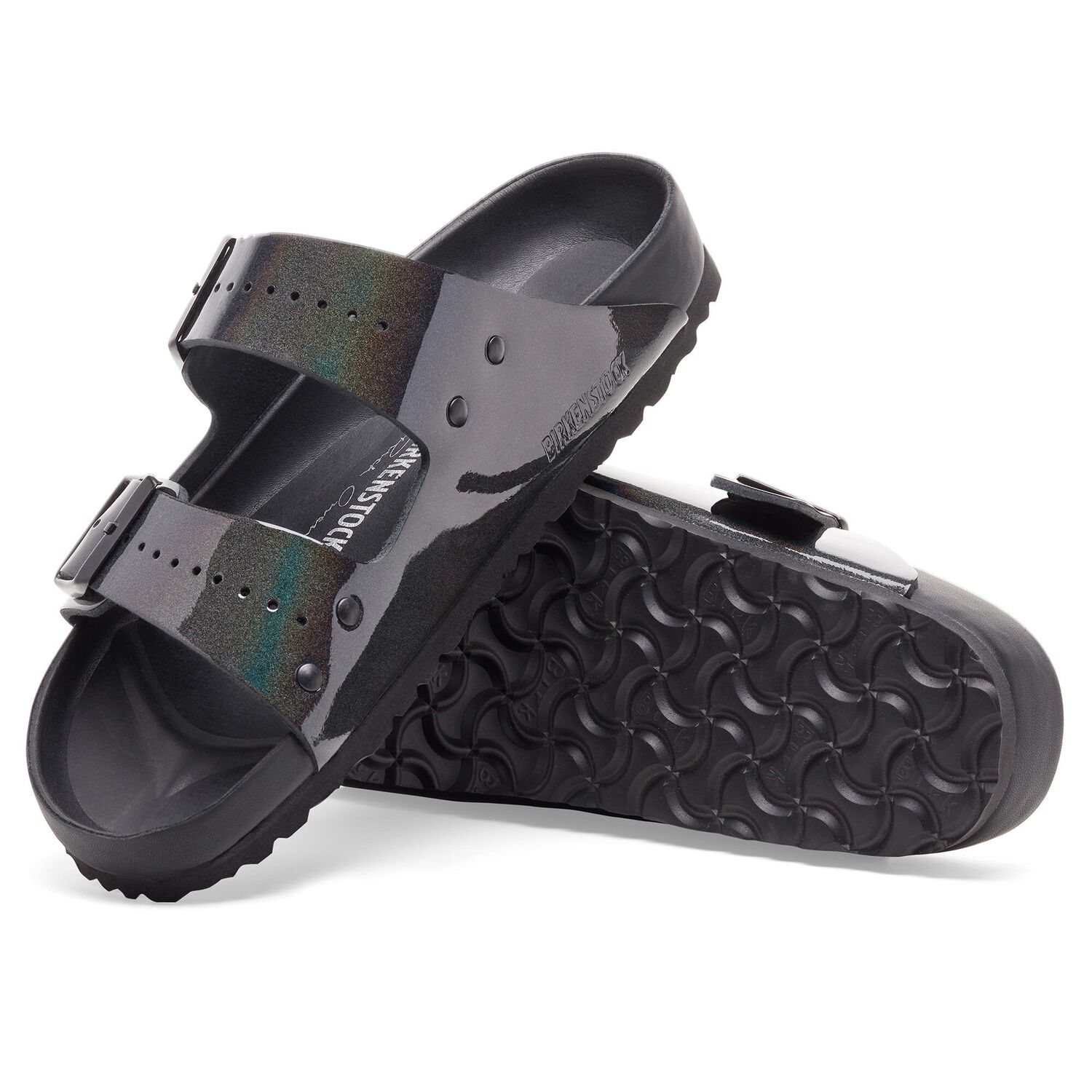 rick owens iridescent birkenstock