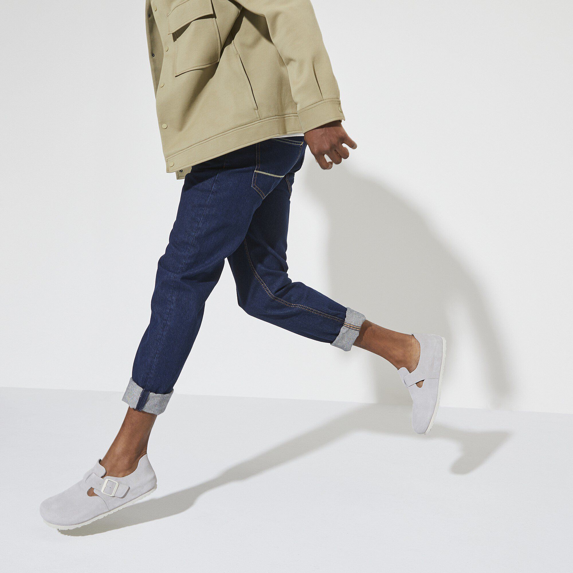 London Suede Leather Antique White BIRKENSTOCK