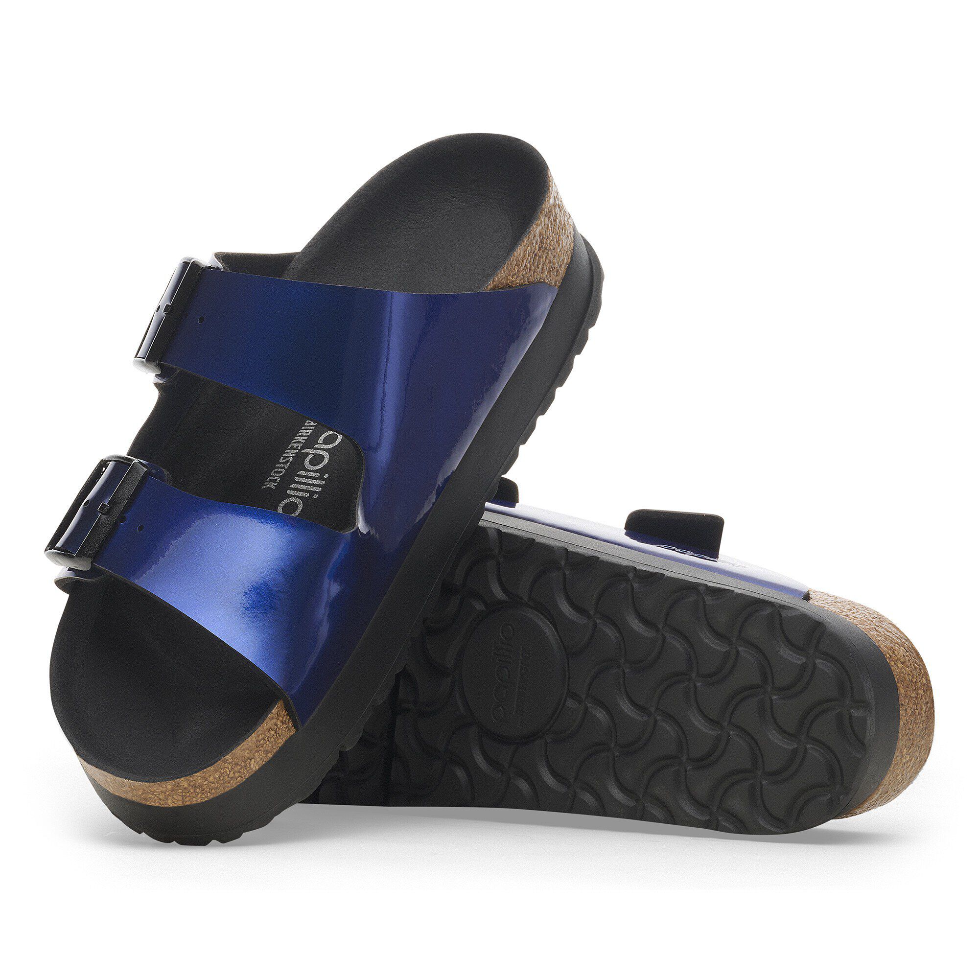 Blue patent birkenstocks discount