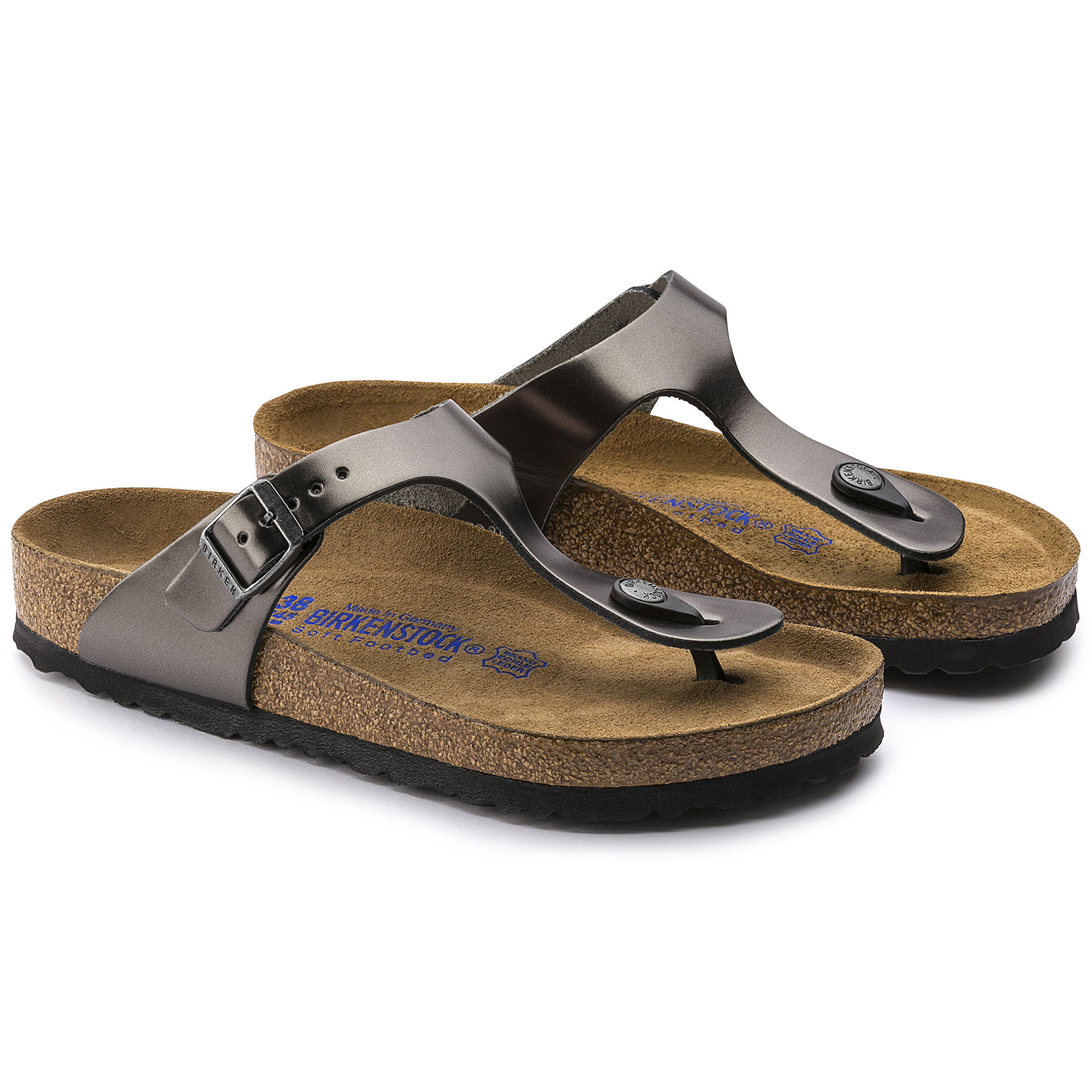 Gizeh Soft Footbed Leather Metallic Anthracite