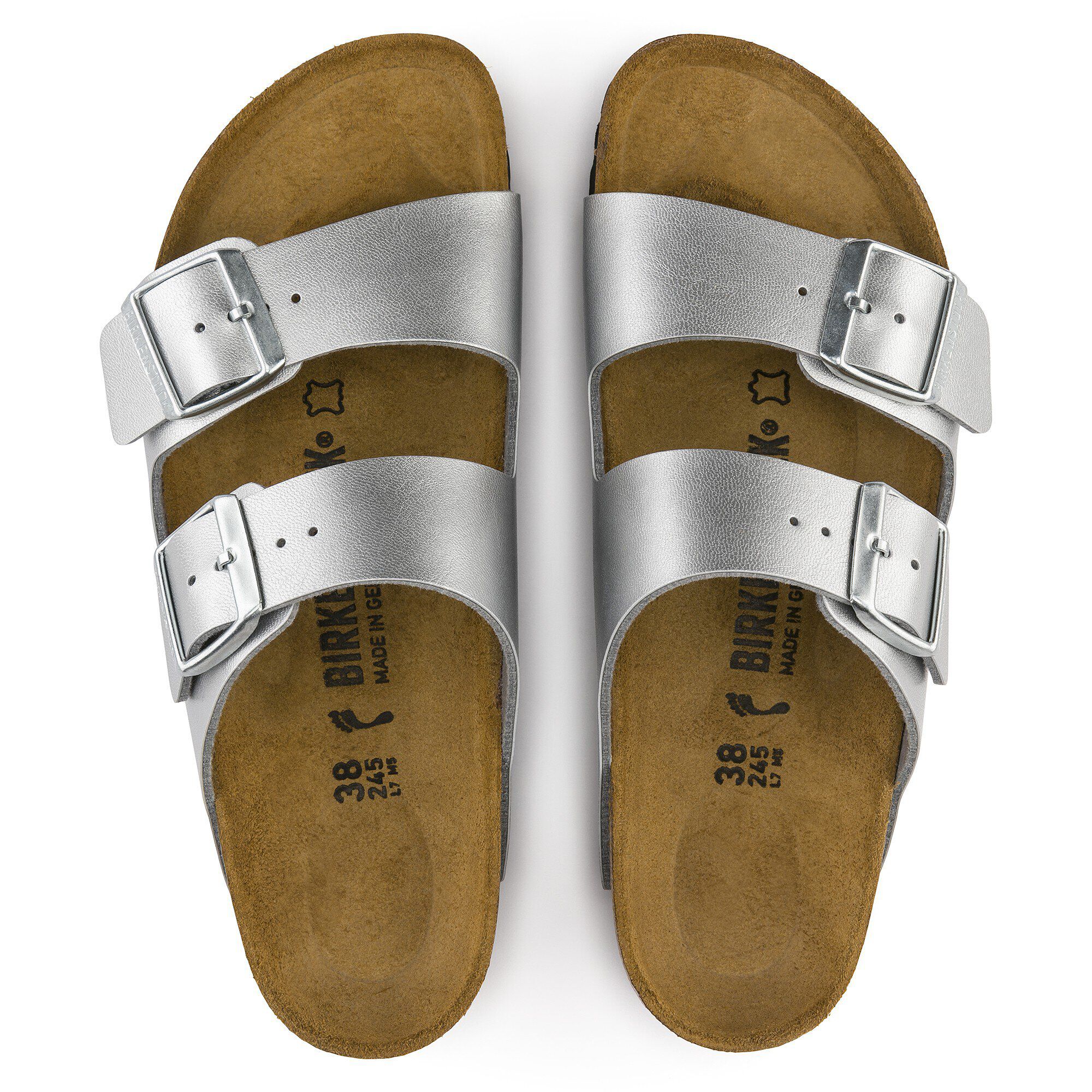 Arizona Birko Flor Silver BIRKENSTOCK