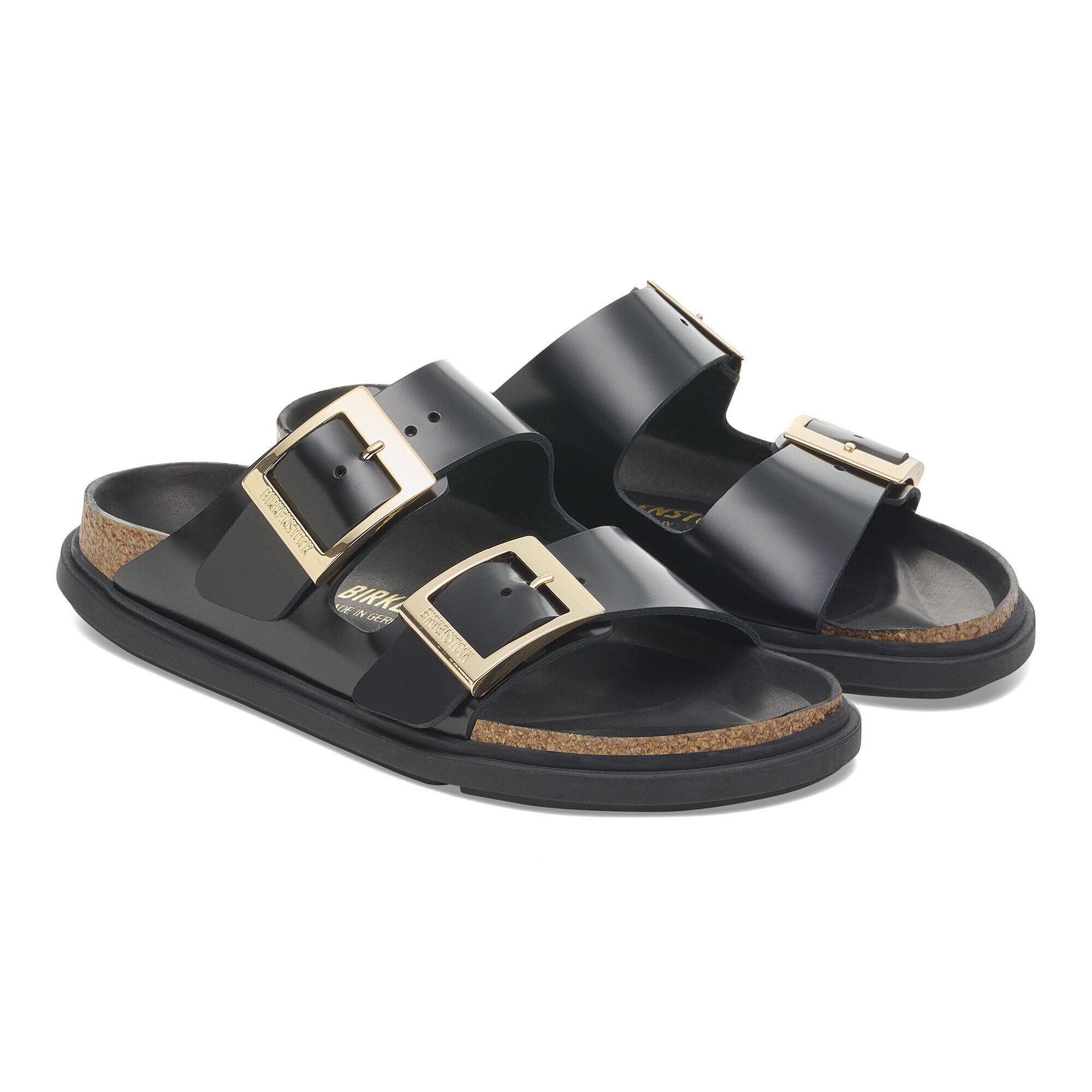 【BIRKENSTOCK】アリゾナ ドロップレットバックル Arizona Droplet Buckle Natural Leather Patent High Shine