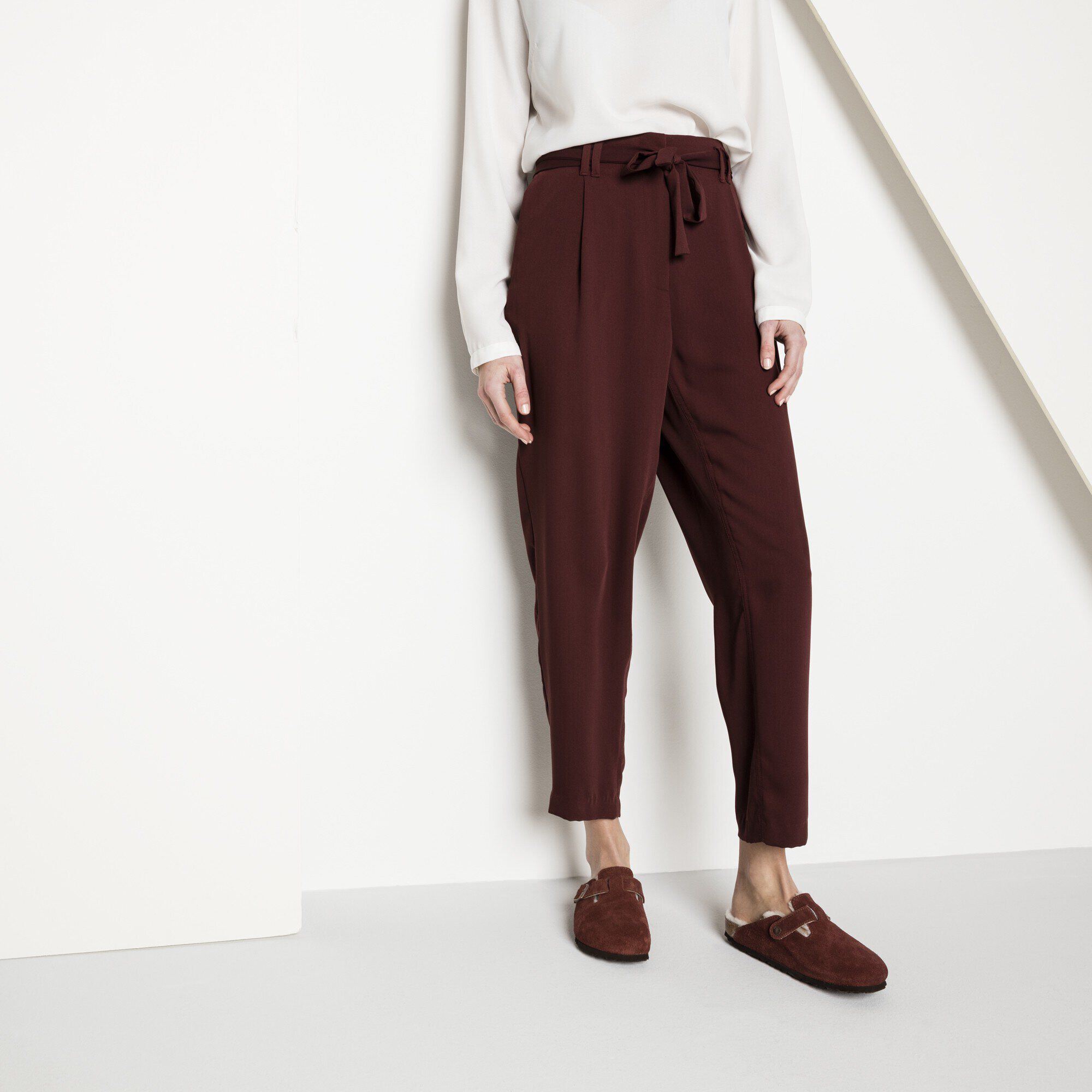 Birkenstock boston shearling shop burgundy