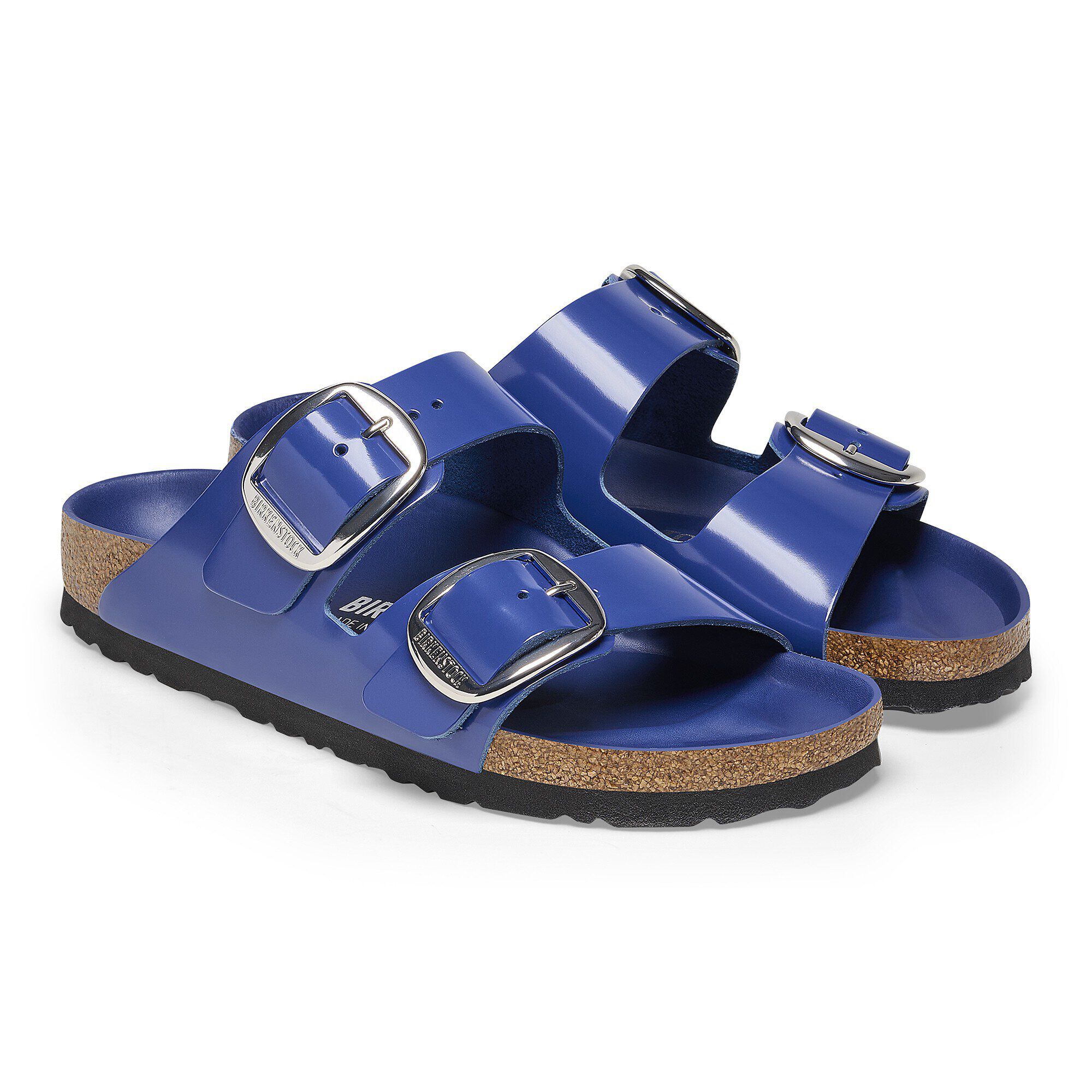 Arizona Big Buckle Natural Leather Patent High Shine Cobalt BIRKENSTOCK