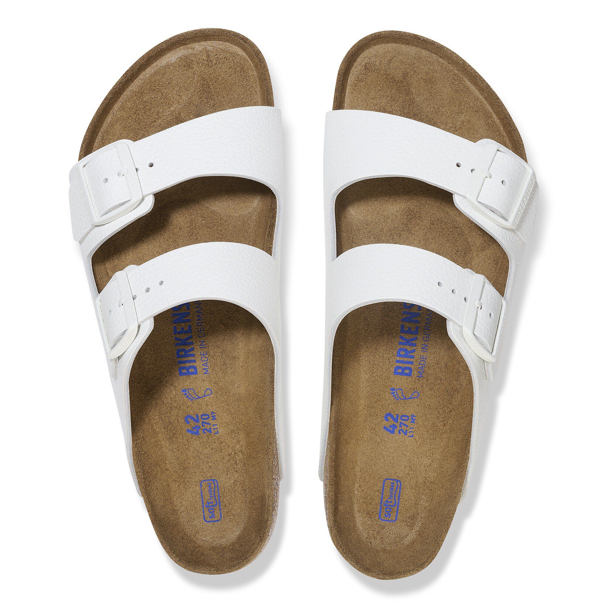 Birkenstock arizona soft footbed top white leather