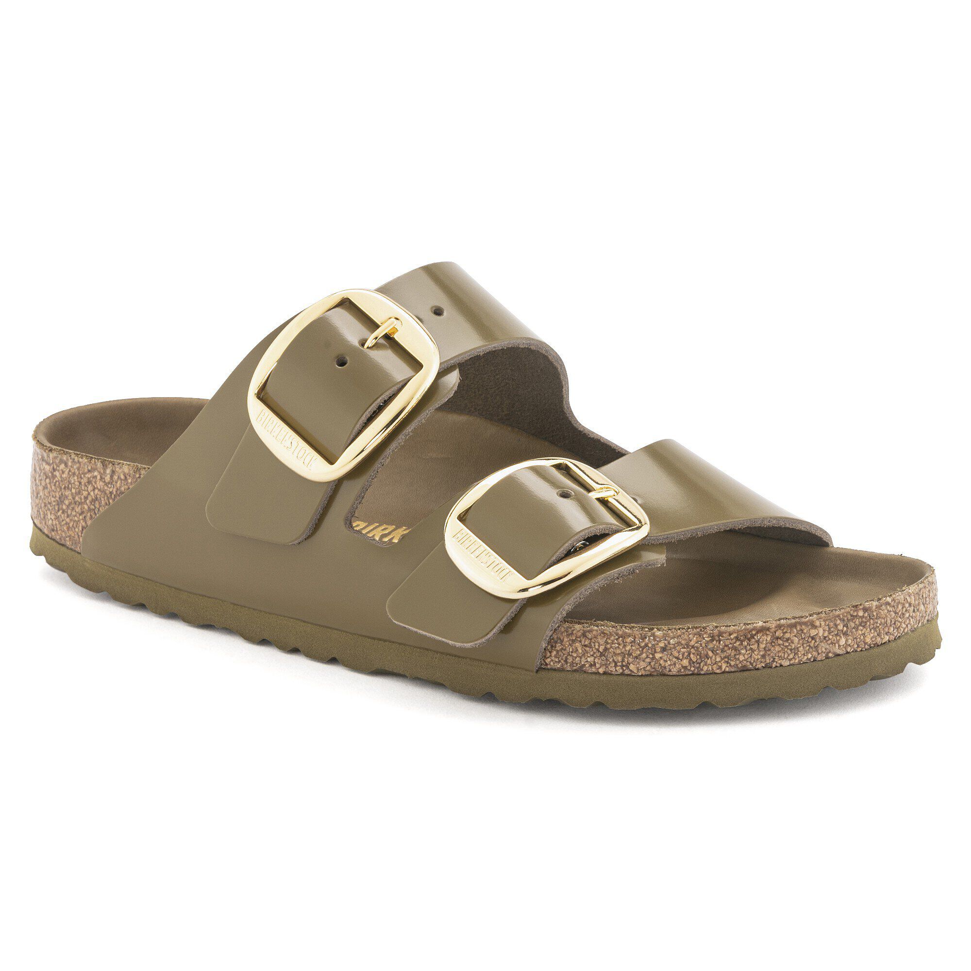 Arizona Big Buckle Natural Leather Patent High Shine Black